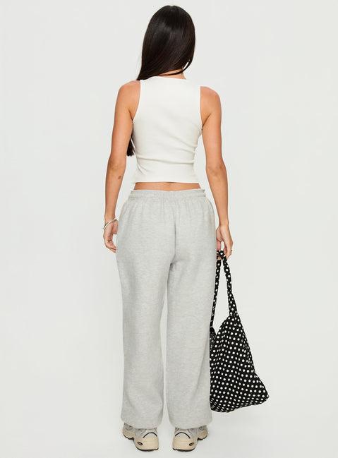 Caspa Dream Fleece Oversized Ankle Cuff Jogger Grey Marle Product Image