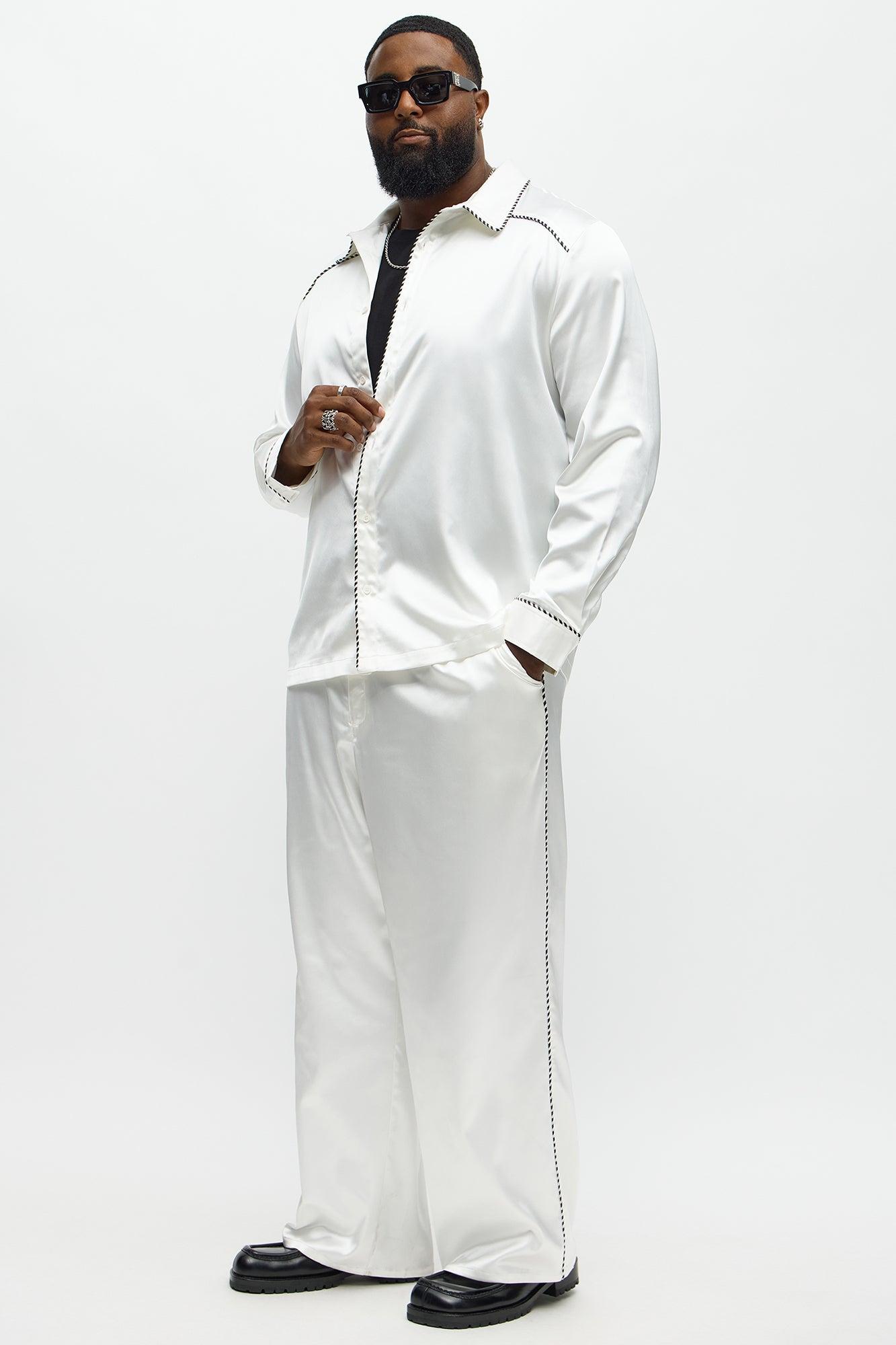 Relaxed Luxe Track Trousers - White Male Product Image