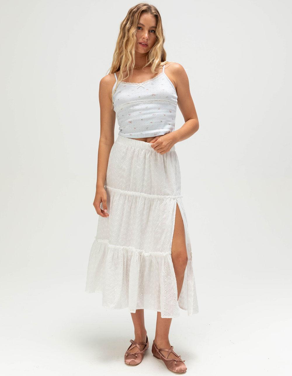 NECTAR CLOTHING Lacey Pointelle Womens Cami - LIGHT BLUE Product Image