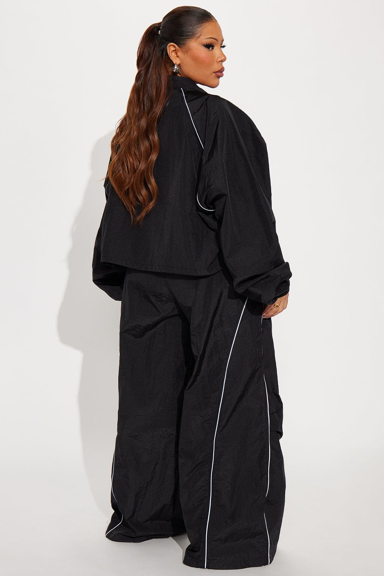 Just My Vibe Windbreaker Reflective Jacket - Black Female Product Image