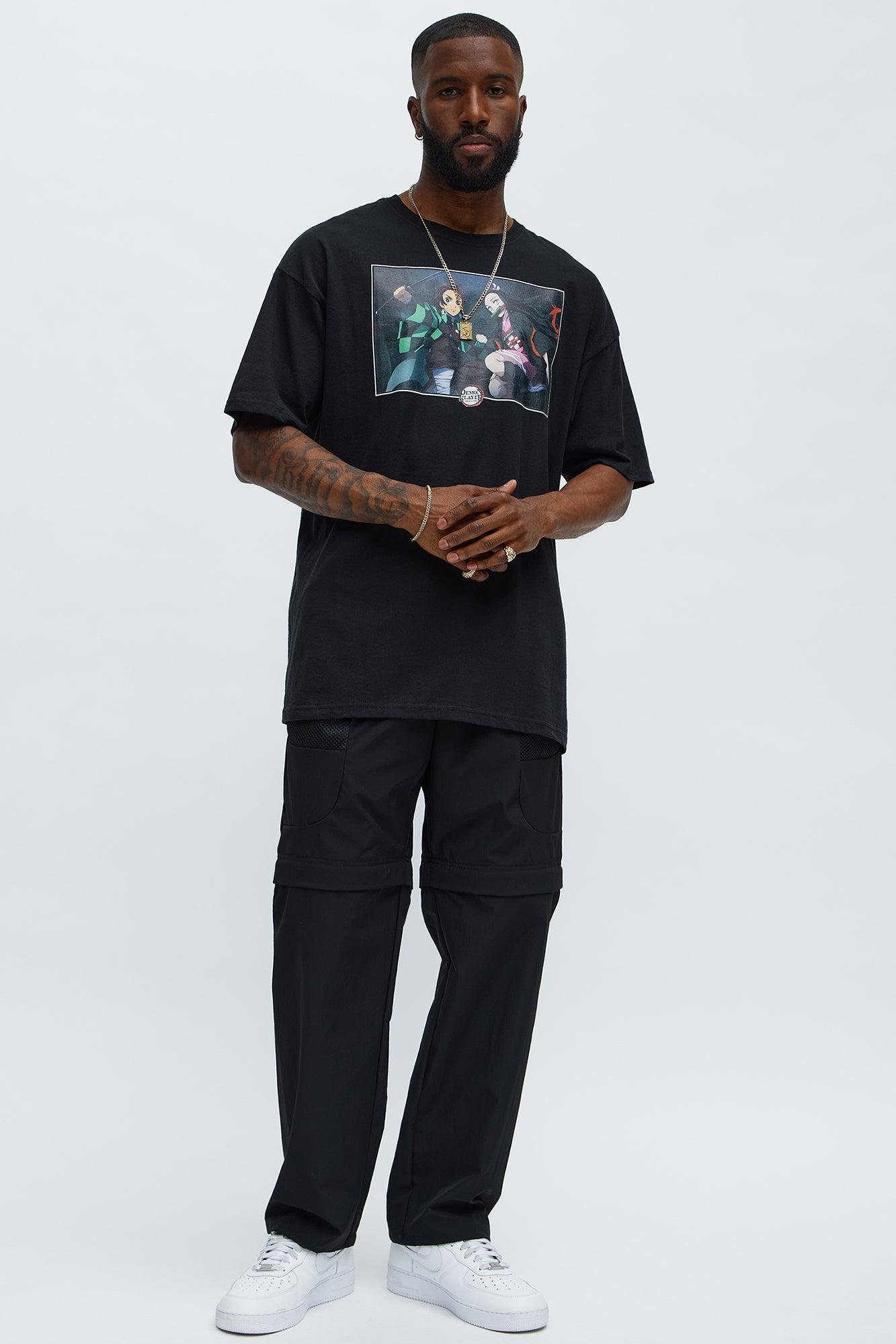 Demon Slayer Tanjiro And Nezuko Short Sleeve Tee - Black Male Product Image