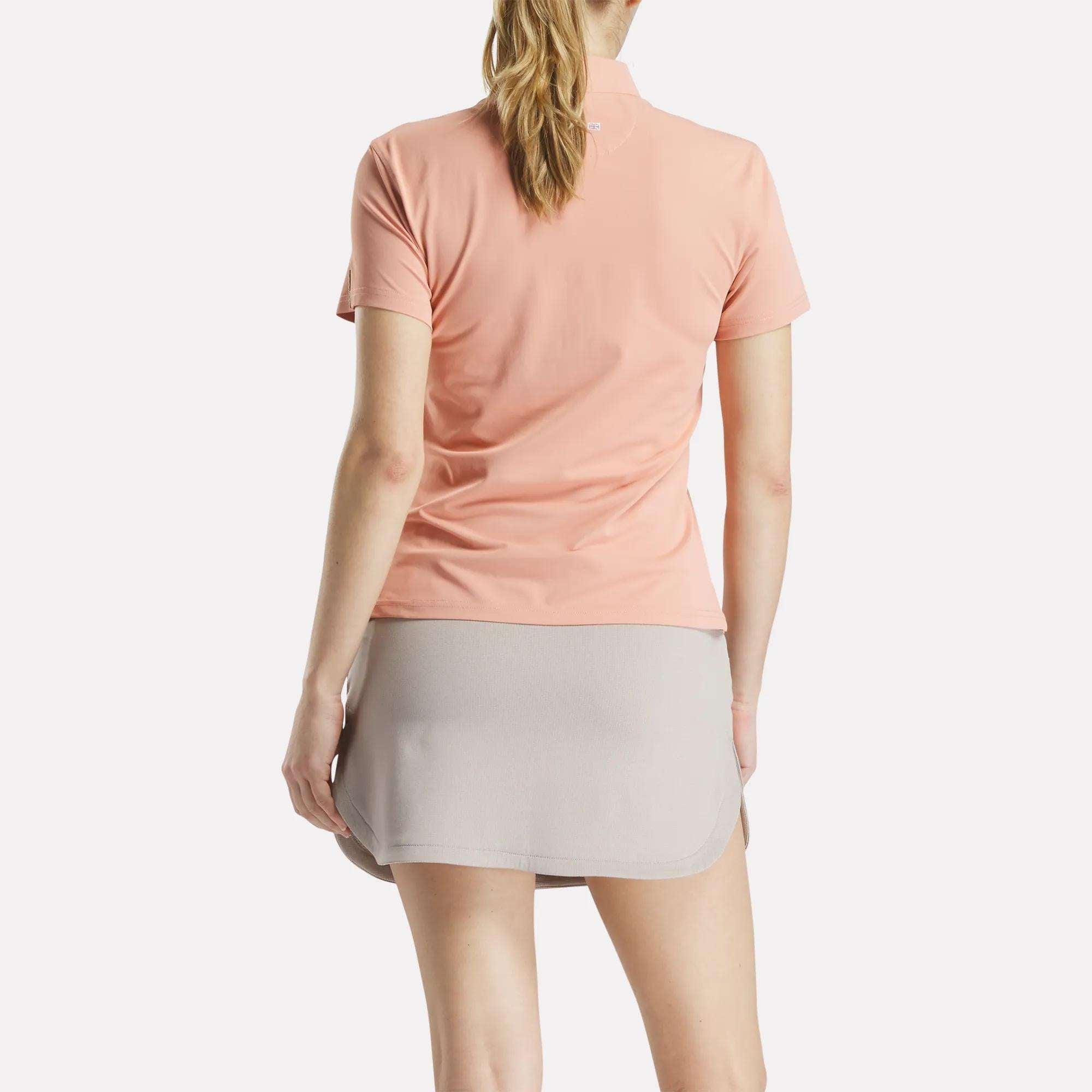 Women's Short Sleeve Stretch Pique Placket Polo Shirt Female Product Image