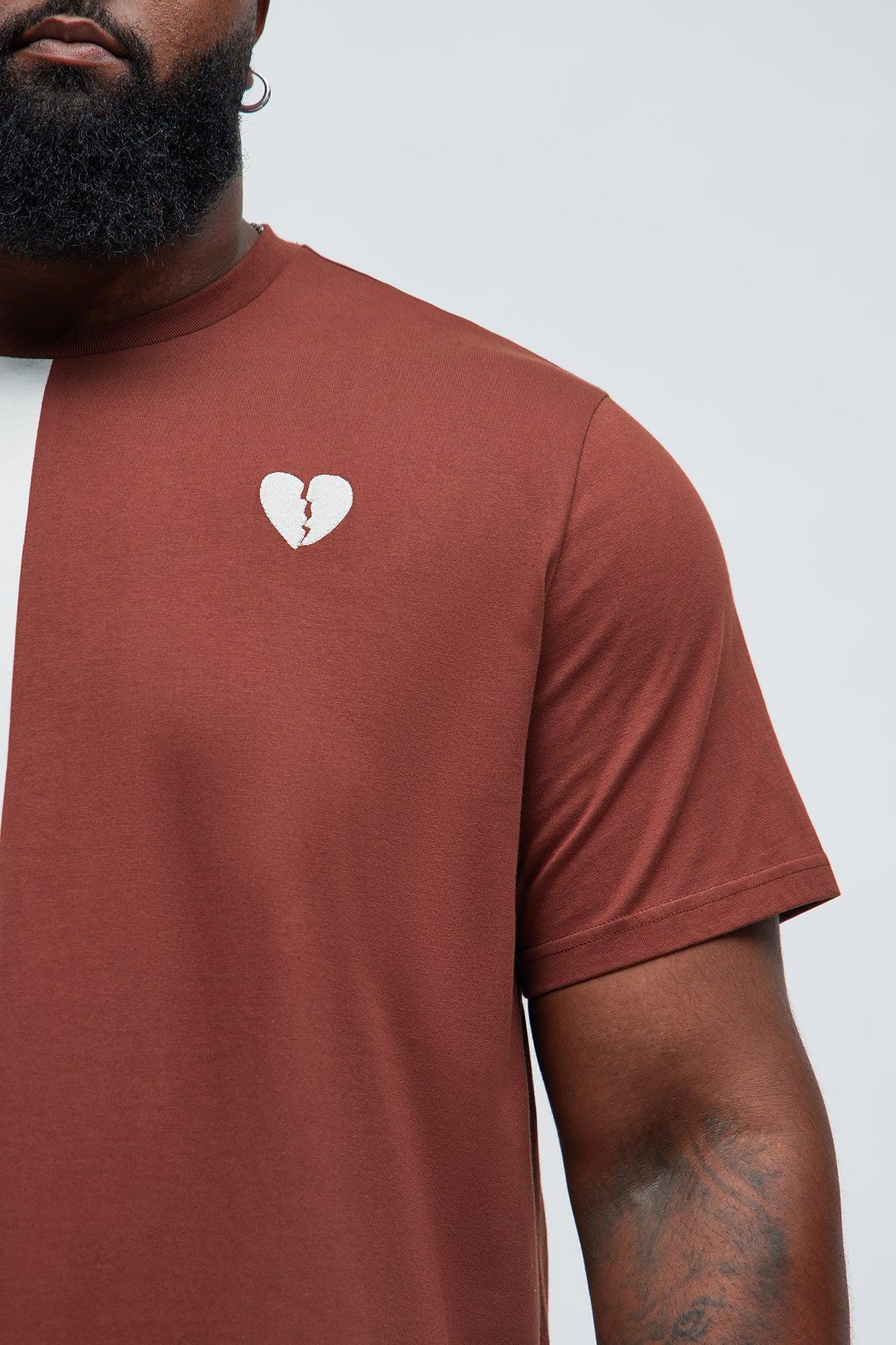 Heart Break Short Sleeve Tee - Rust/combo Product Image