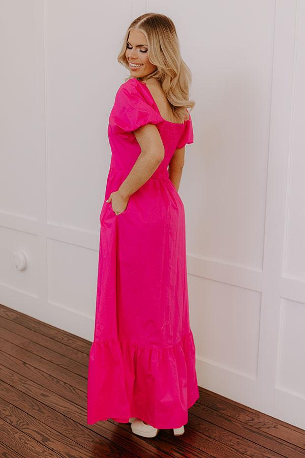 Sweet Serendipity Maxi Dress in Hot Pink Product Image