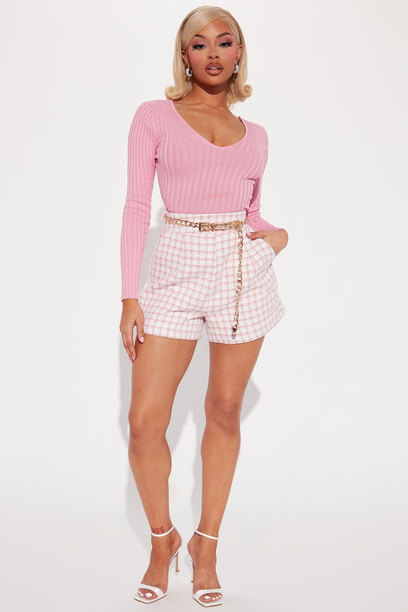 Kallan Knit Sweater Top - Pink Product Image