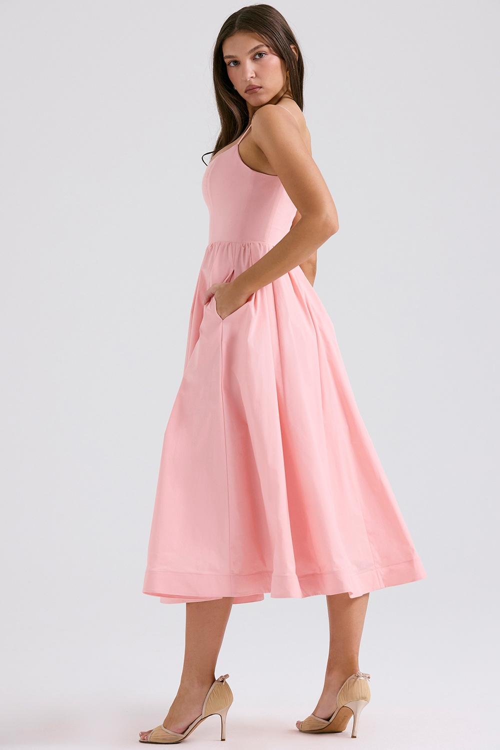 Lolita  rose pink cotton corset sundress Product Image