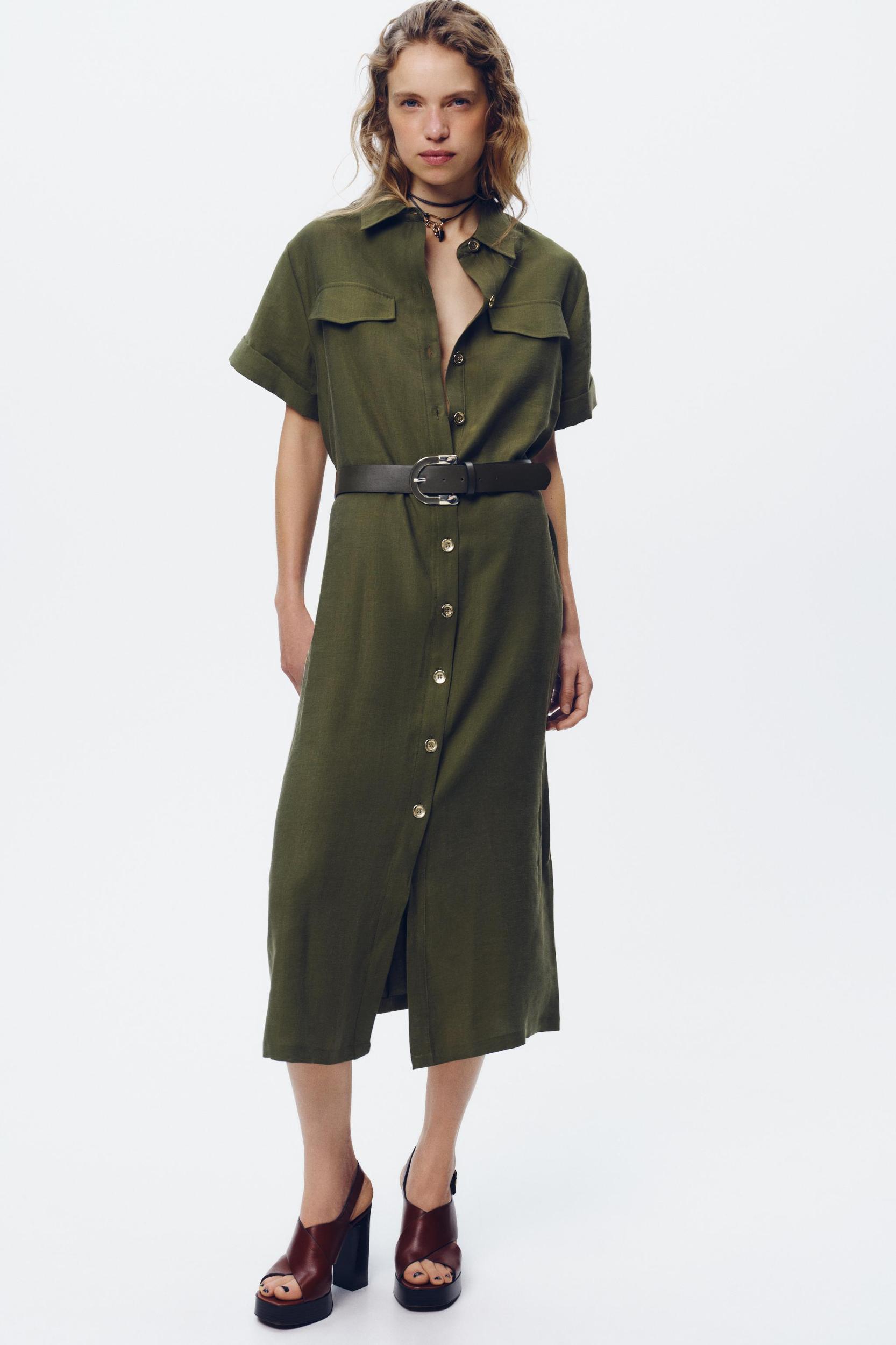 BELTED MIDI DRESS Product Image