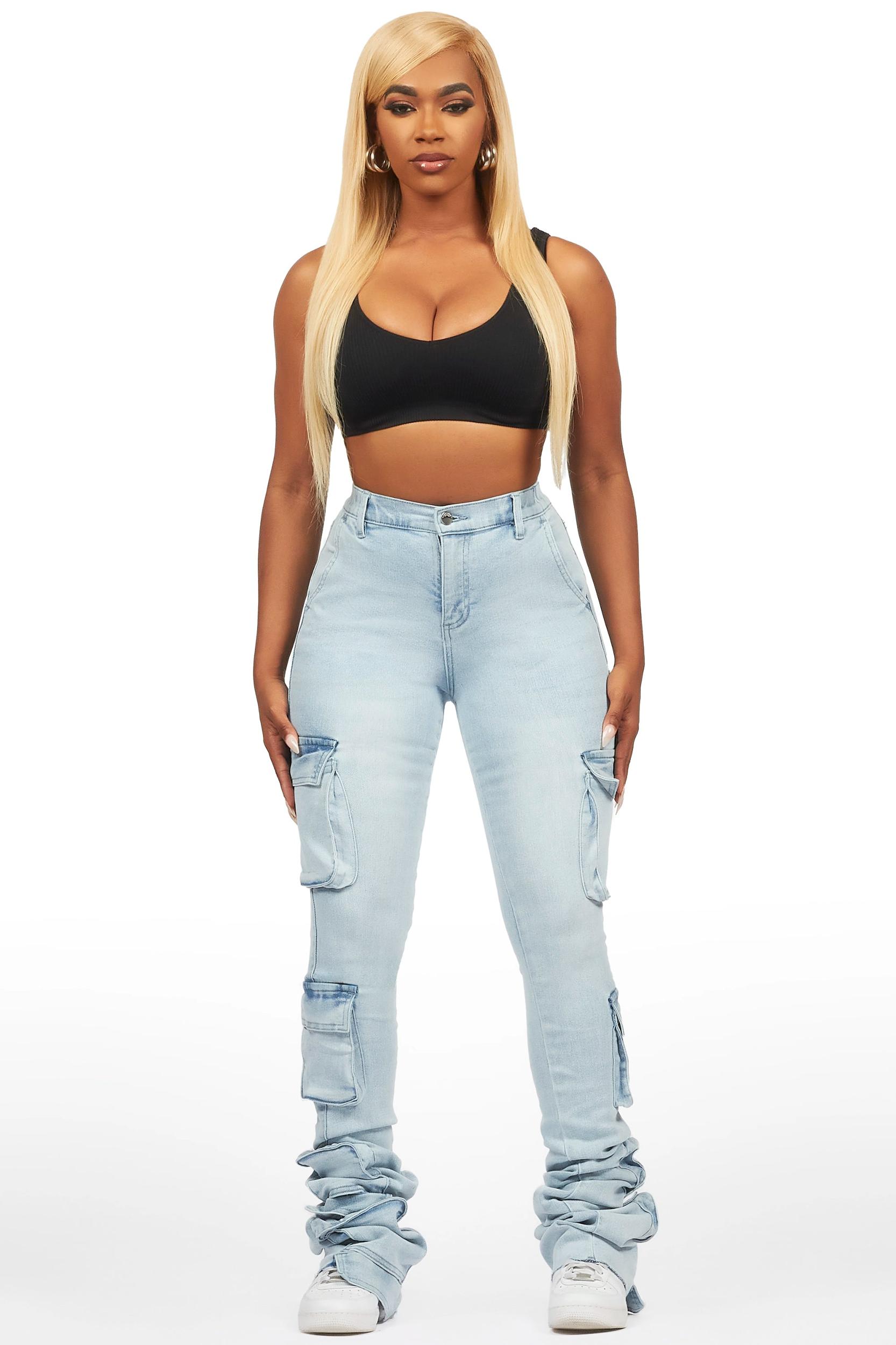 Phoebe Light Wash Super Stacked Jean Female Product Image
