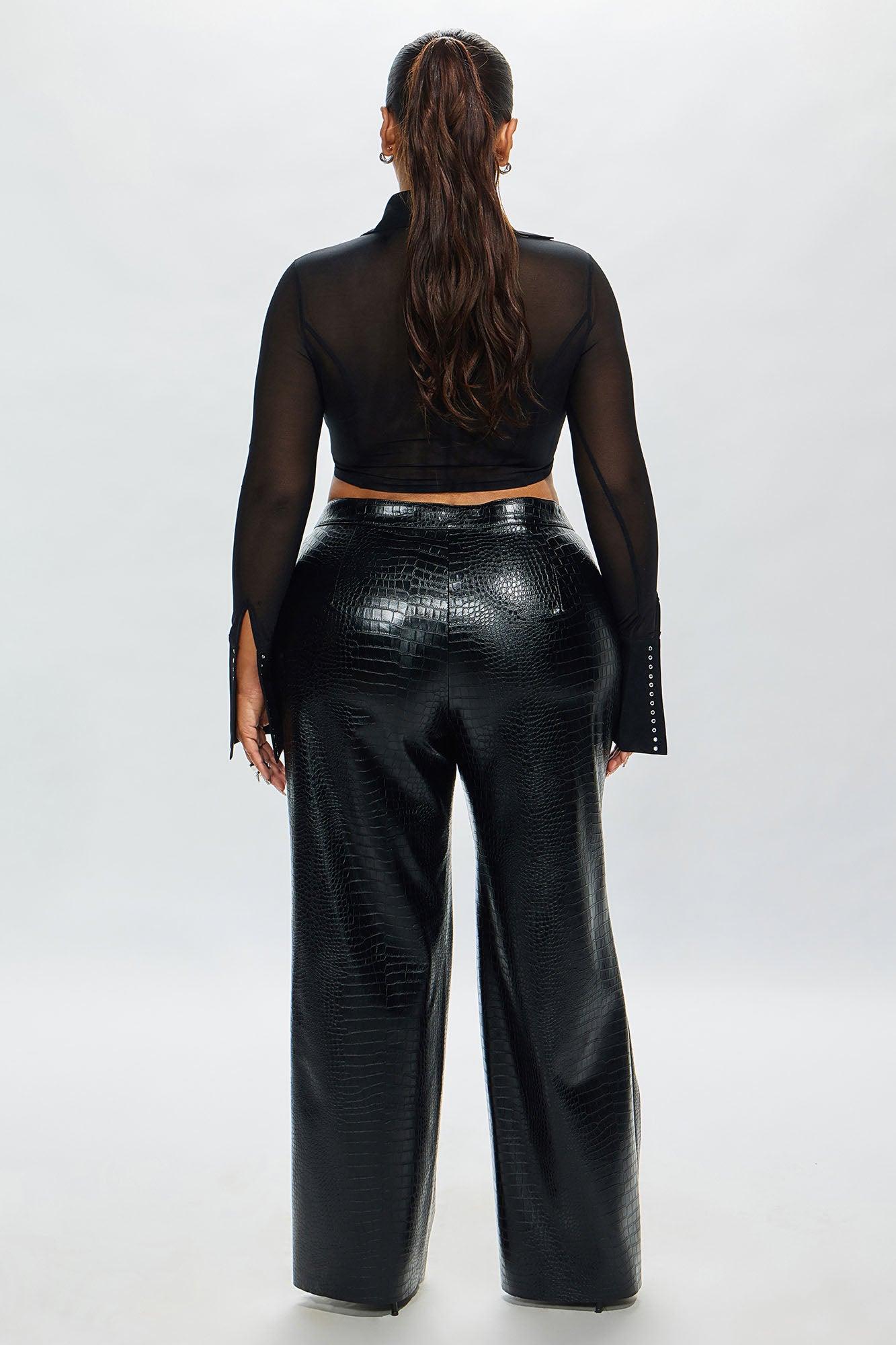 Genevieve Faux Leather Pant - Black Product Image