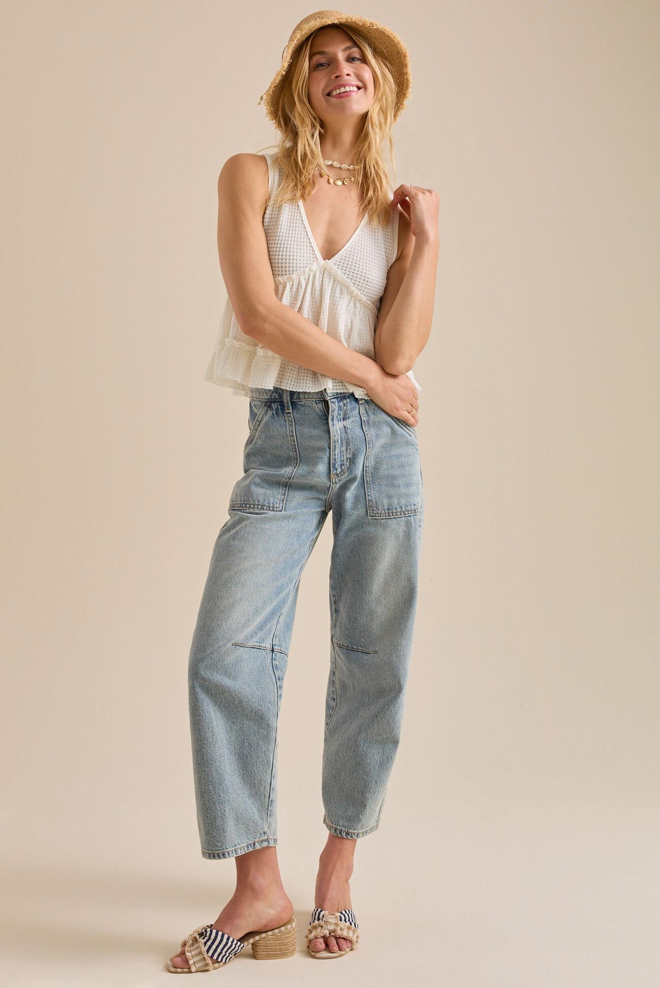 Jasper Mid Rise Barrel Jeans Product Image