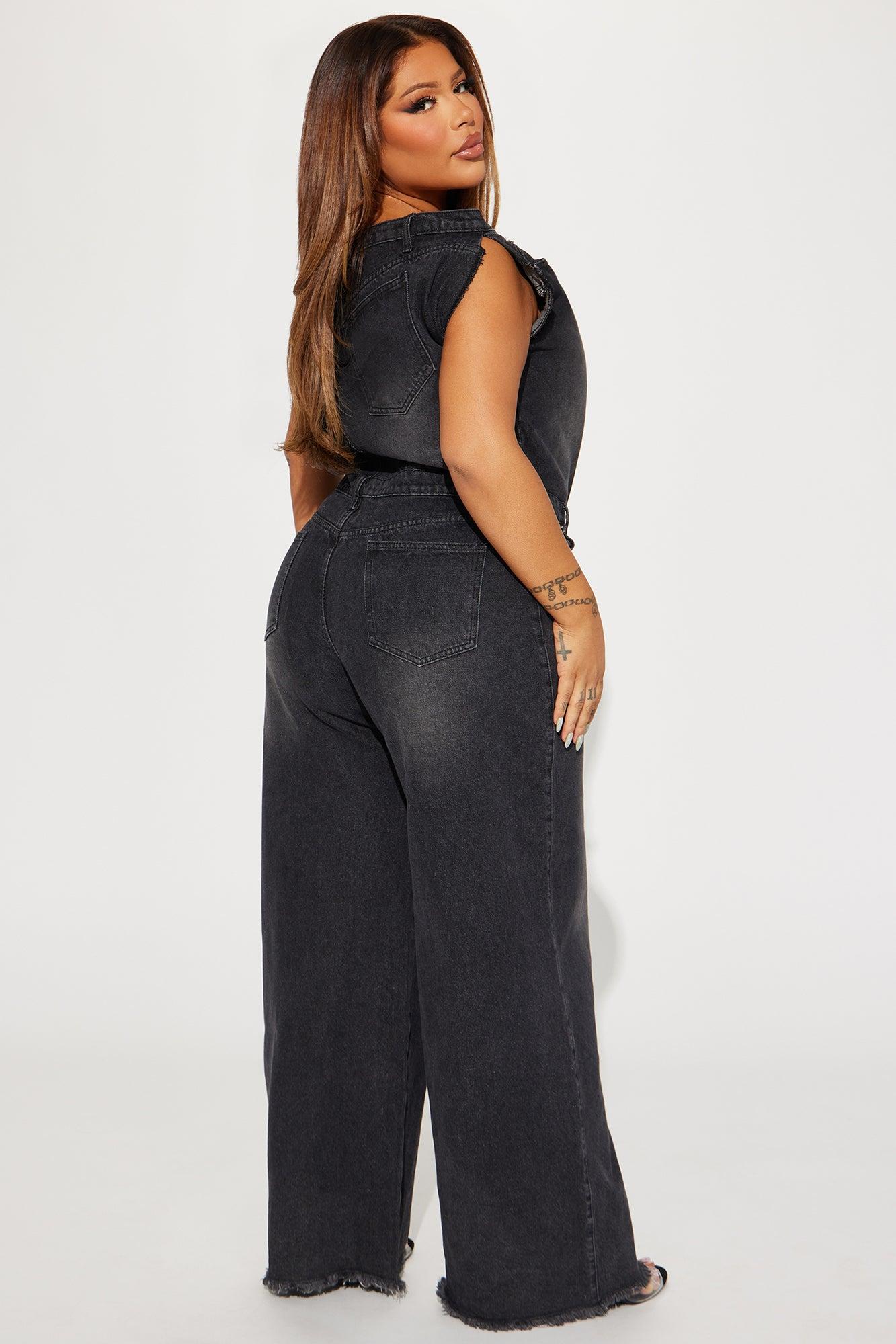 Dakota Denim Jumpsuit - Black Product Image