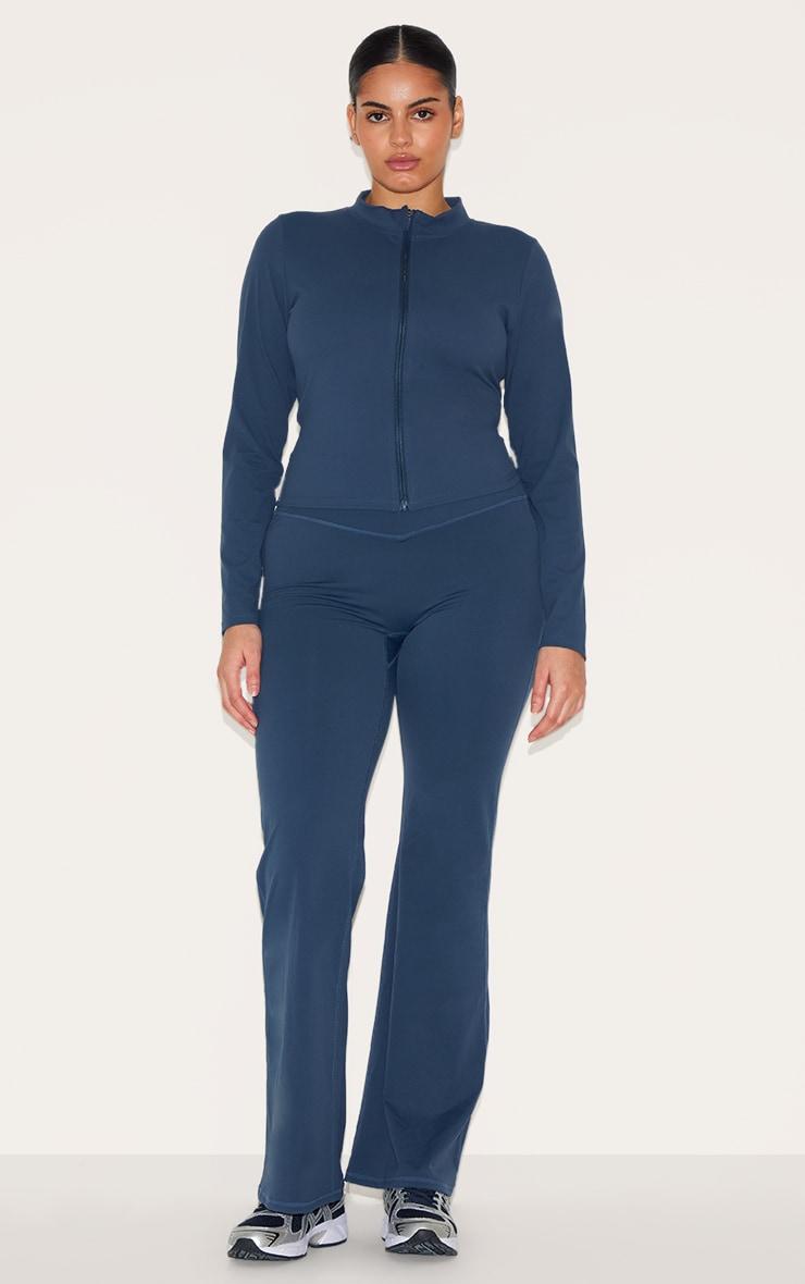 Midnight Blue Sculpt Wrap Waist Yoga Pants Product Image