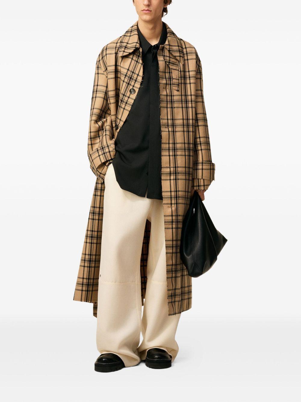 belted checked coat Product Image