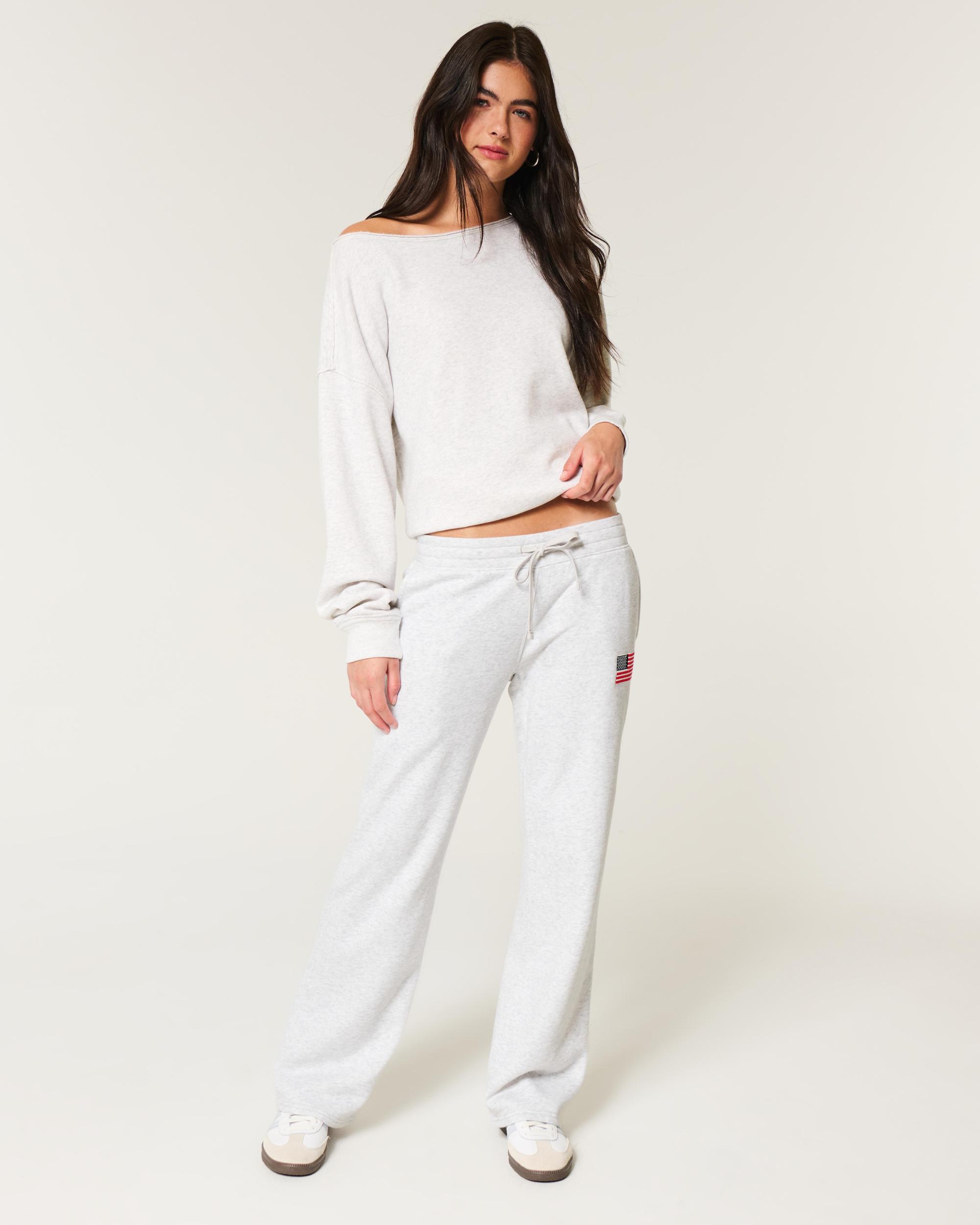 American Flag Graphic Straight Sweatpants Product Image