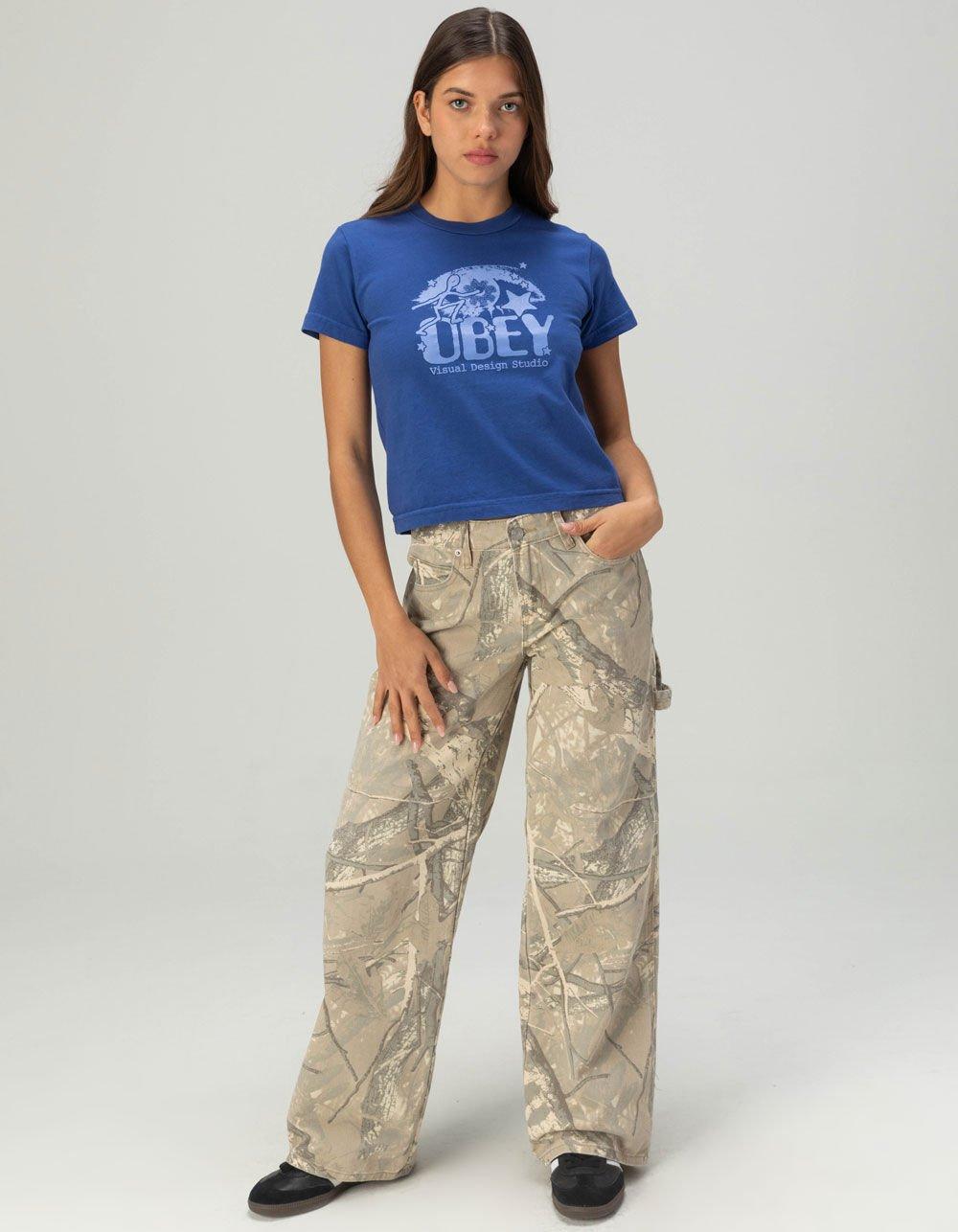 OBEY Starry Eyed Womens Relaxed Tee - BLUE Product Image