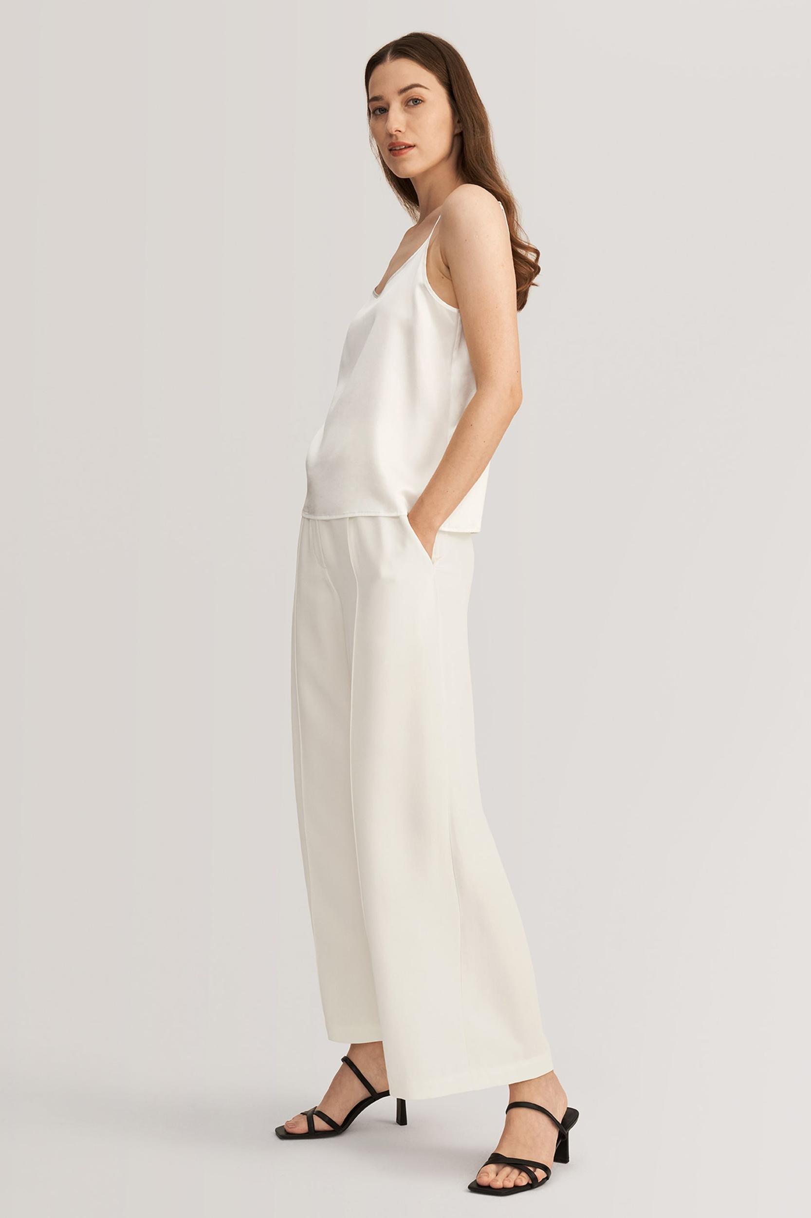  V Neck Front and Back Silk Camisole Product Image