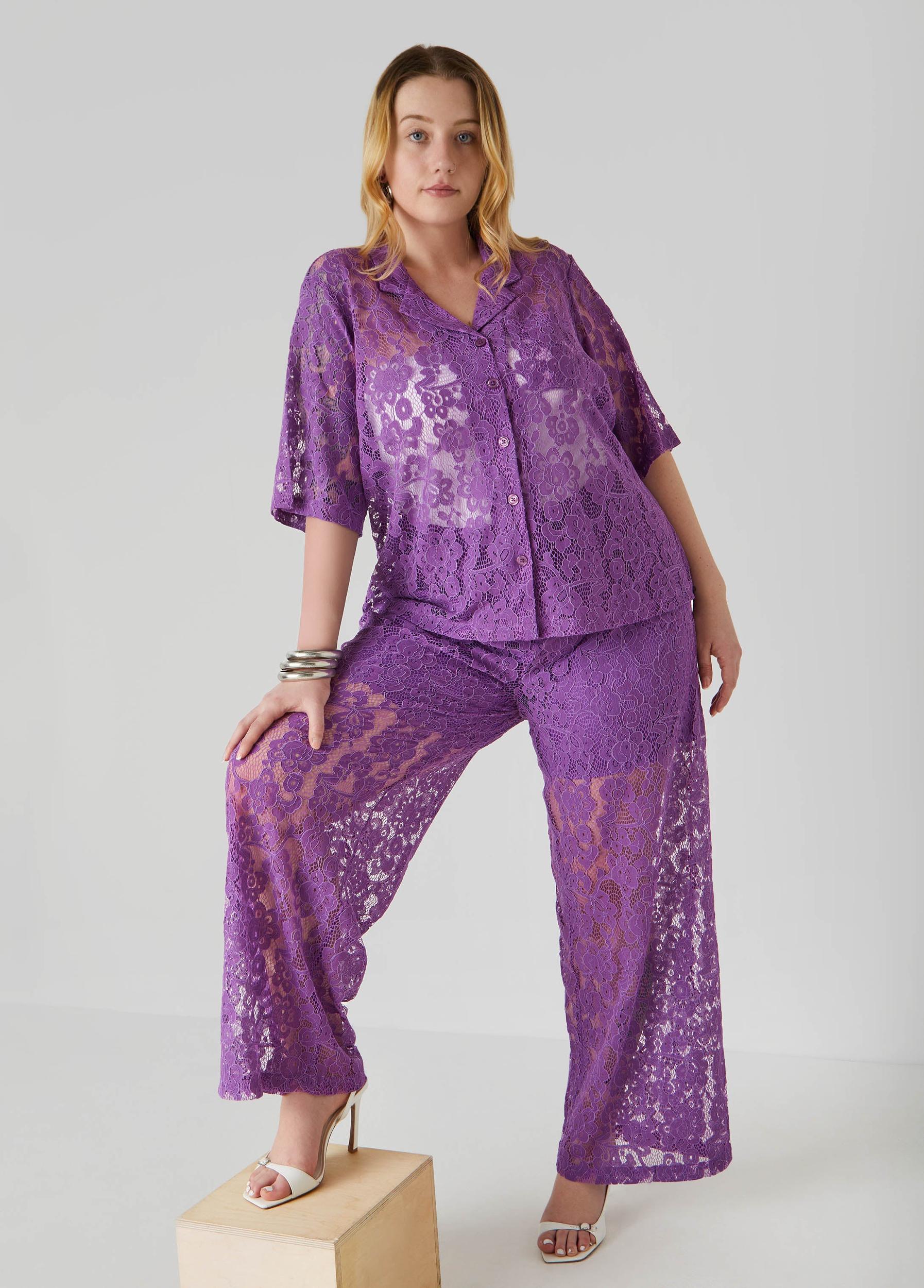 Corded Lace Straight Leg Pants Product Image