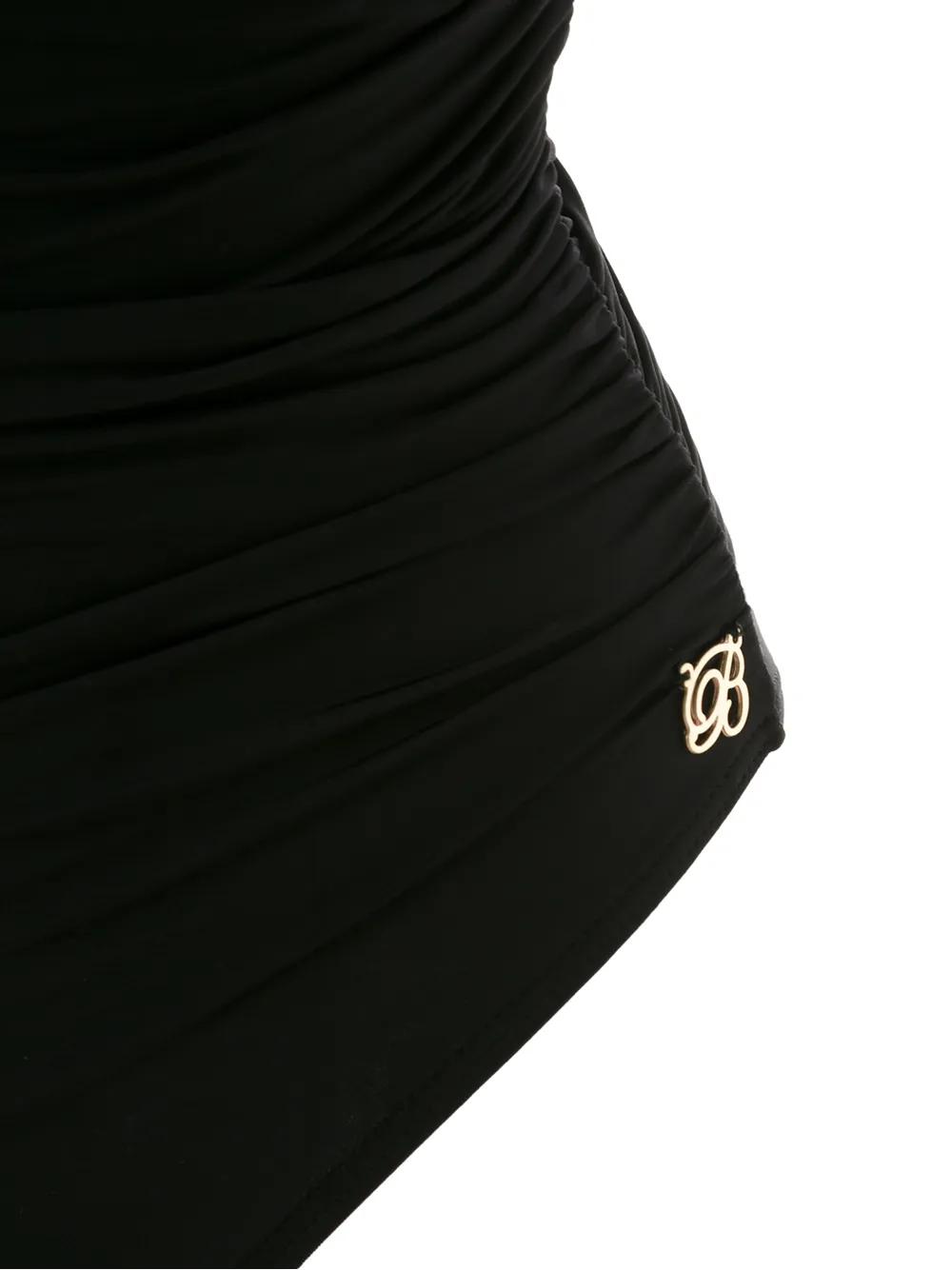 draped one-shoulder swimsuit Product Image