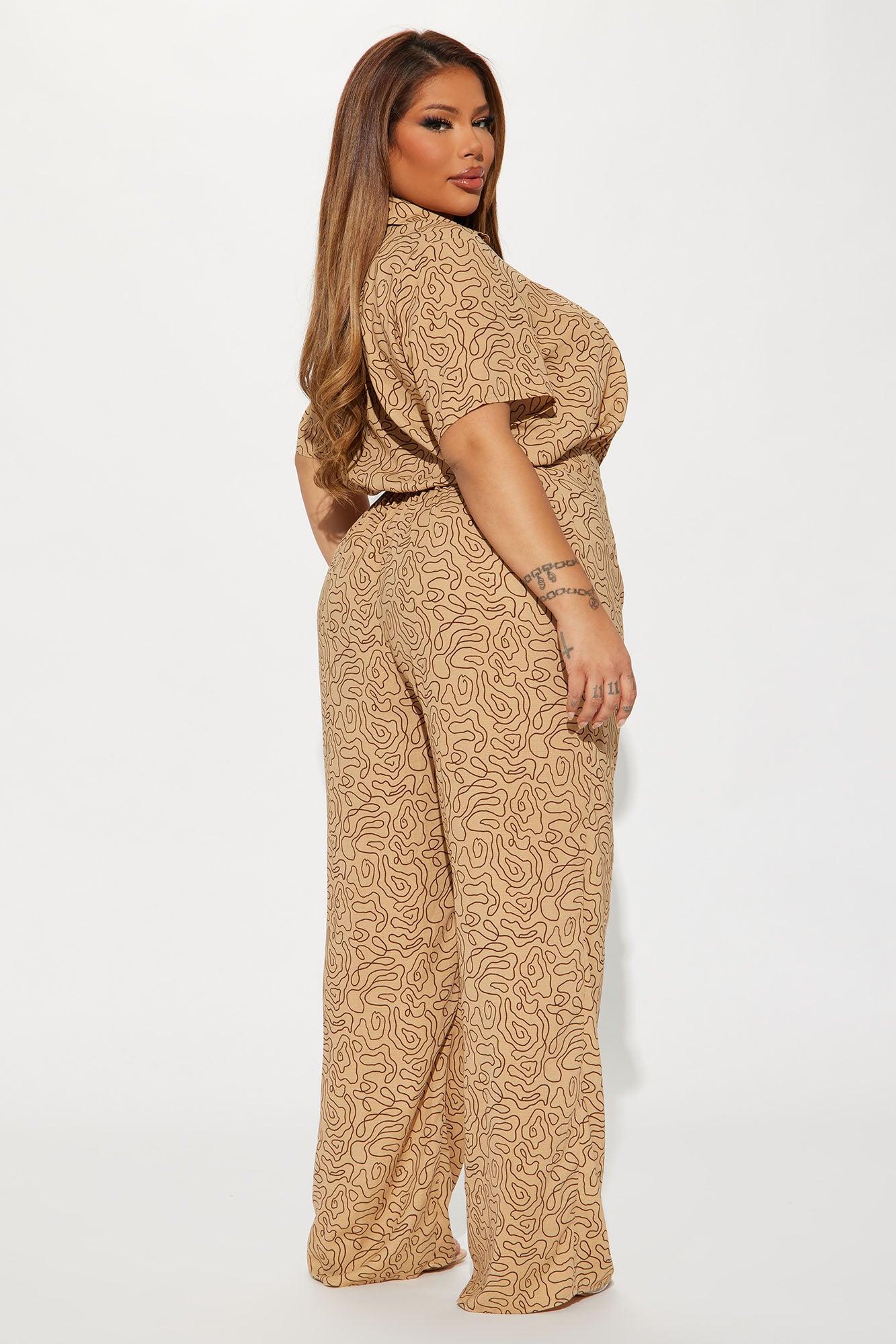 Take Over Control Jumpsuit - Mocha/combo Product Image