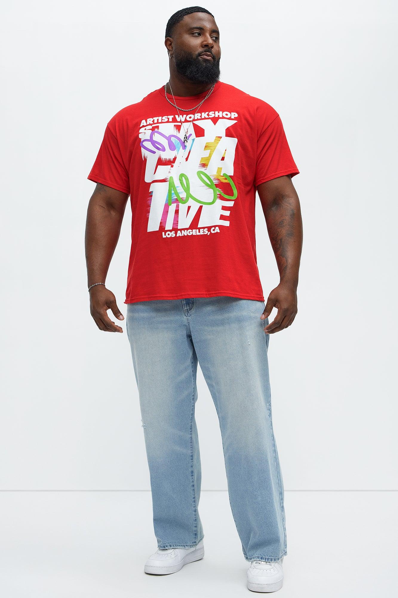 Stay Creative Short Sleeve Tee - Red Product Image