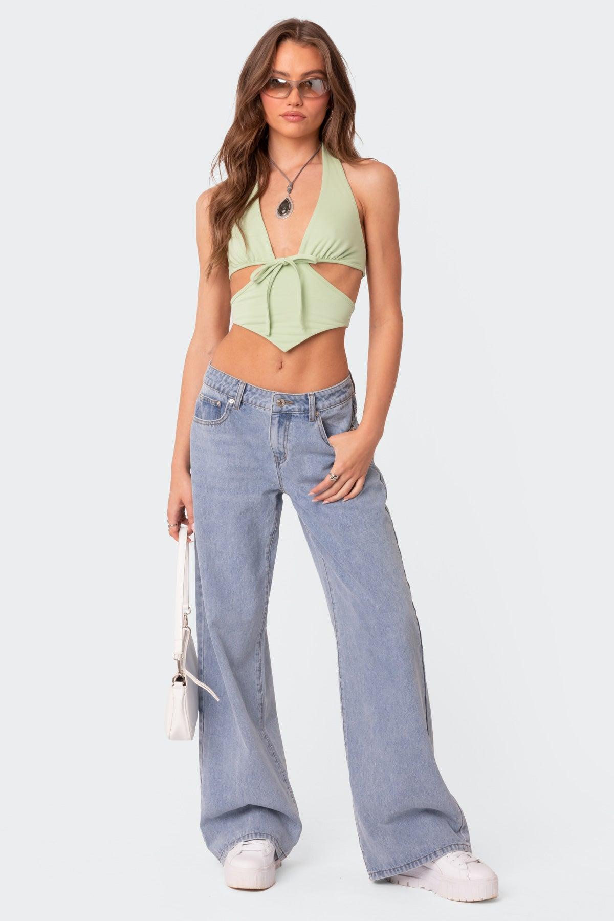 Cady Tie Front Cut Out Top Product Image