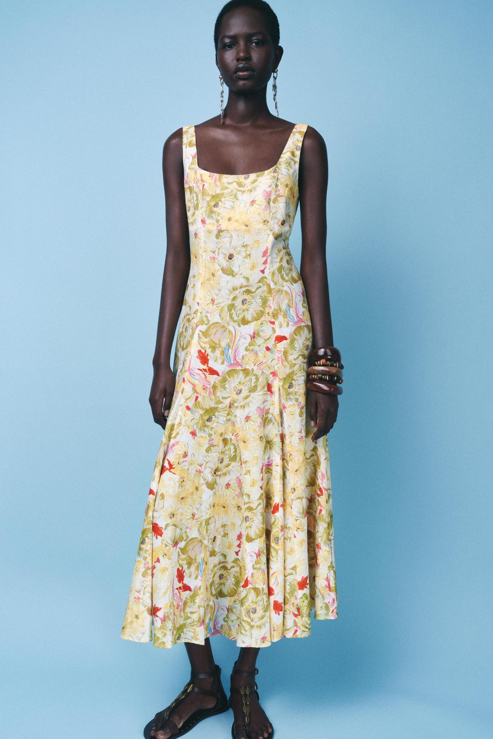 ZW COLLECTION LINEN PRINT DRESS Product Image