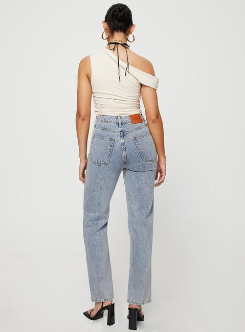 Holland High Rise Straight Leg Jeans Denim Product Image