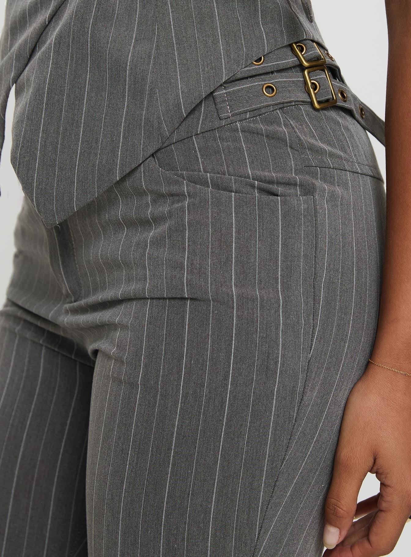 Calexico Buckle Pant Grey Pinstripe Product Image