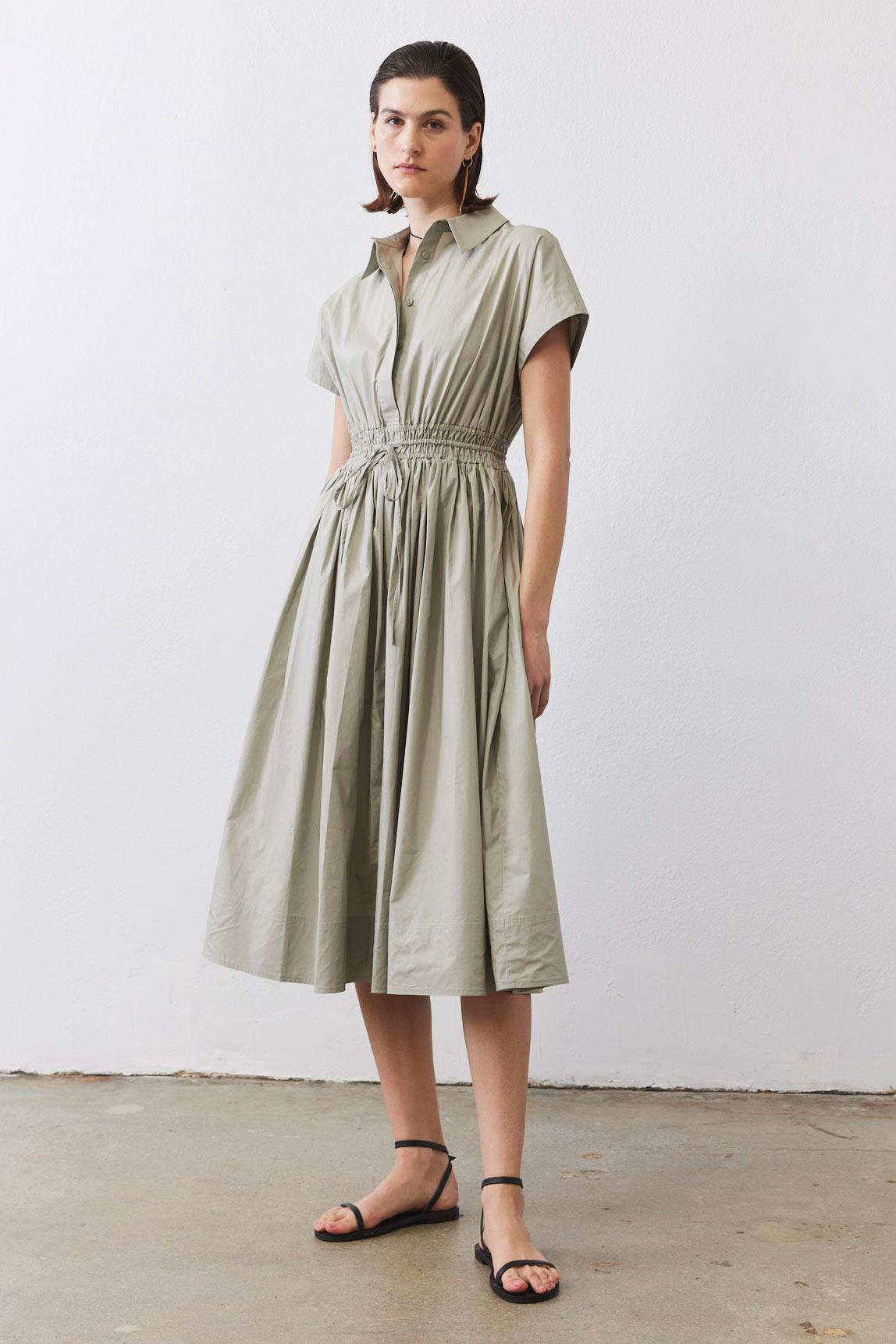 Cinched Waist Shirt Dress Product Image