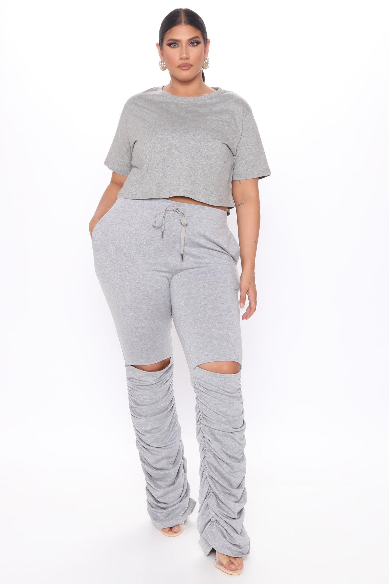 Elisa Relaxed Crop Tee - Heather Grey Product Image