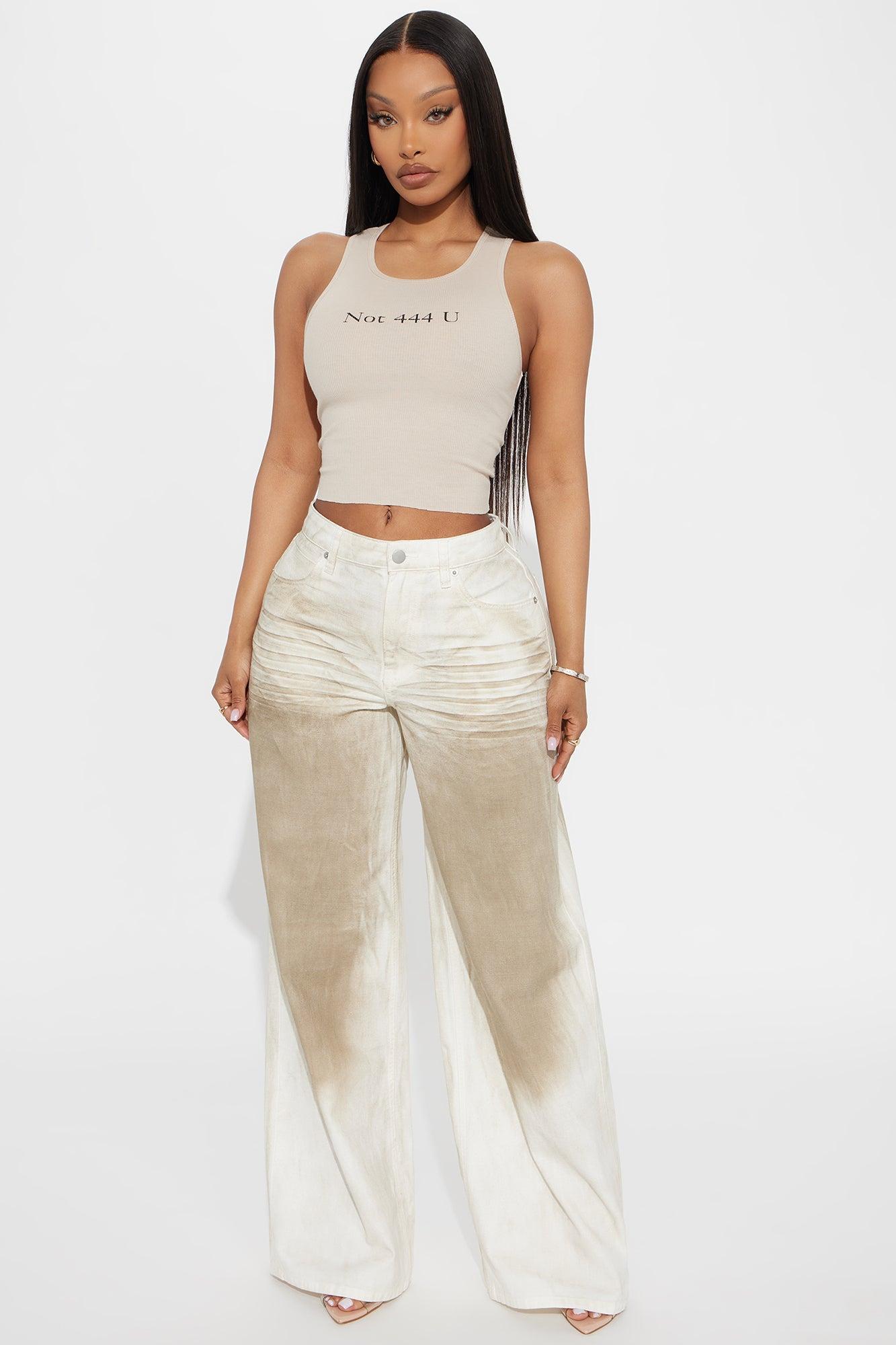 Not 444 U Ribbed Tank Top - Sand Product Image