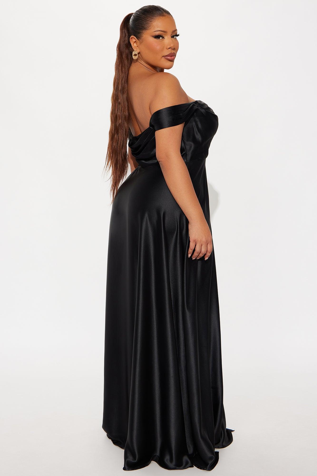 Rosalee Satin Gown - Black Female Product Image