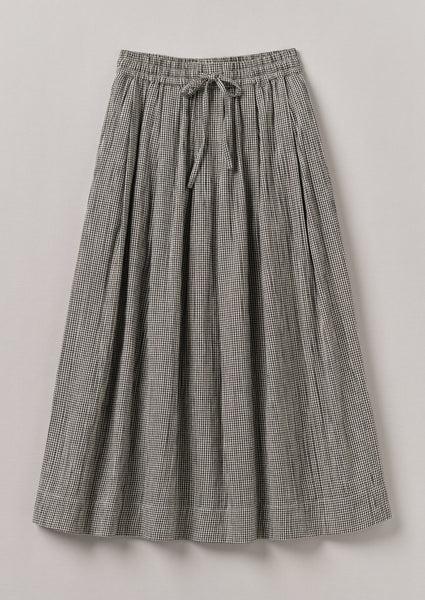 Crinkle Cotton Gingham Skirt | Ecru/Multi Product Image