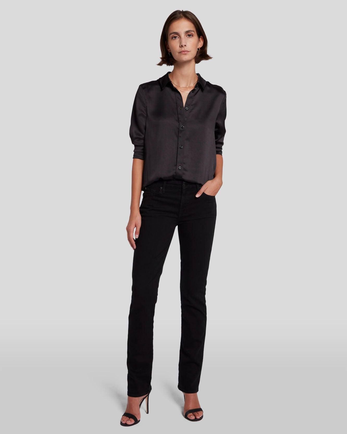 7 For All Mankind Kimmie Mid Rise Straight Jeans Product Image