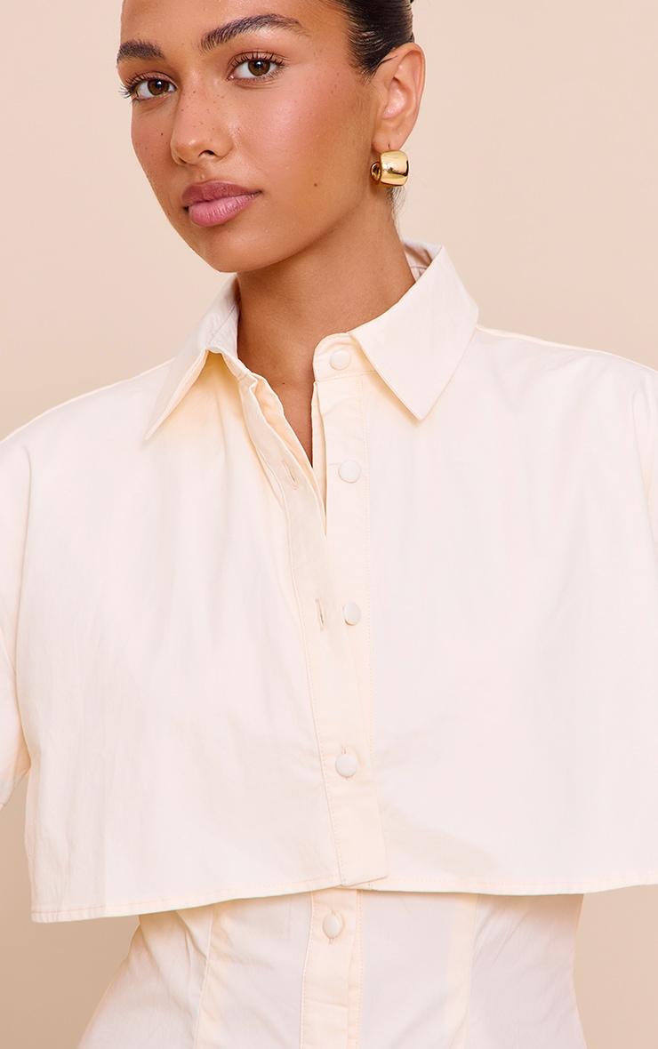 Cream Overlay Detail Shift Dress Product Image