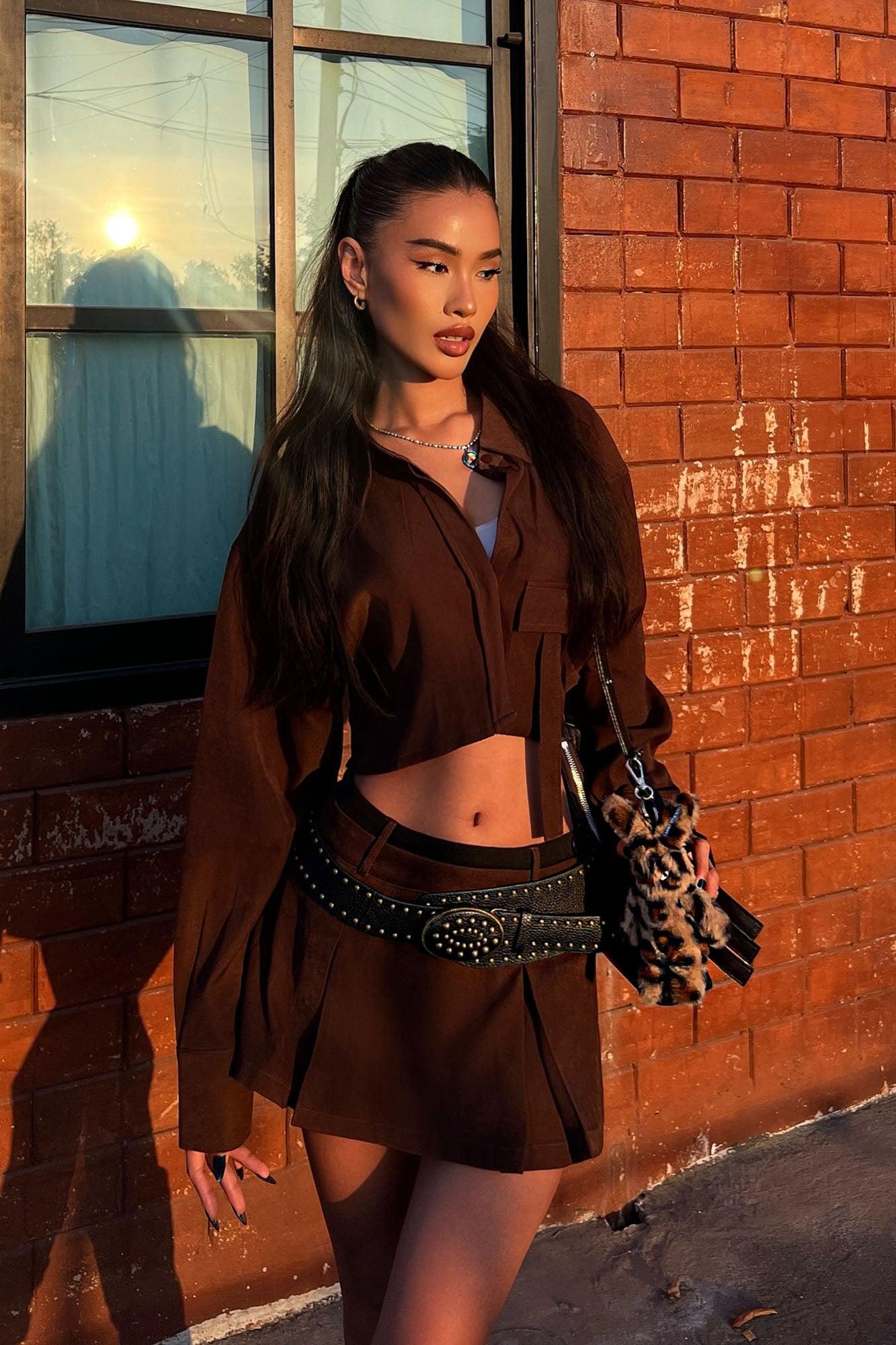 Fiona Skort Set - Chocolate Product Image