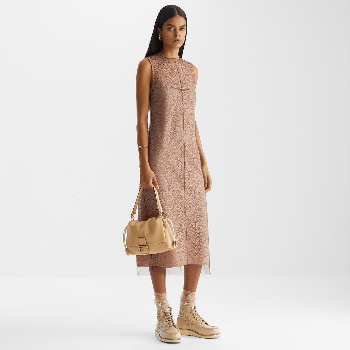 Mamma Baguette MediumPale pink nappa leather bag Product Image