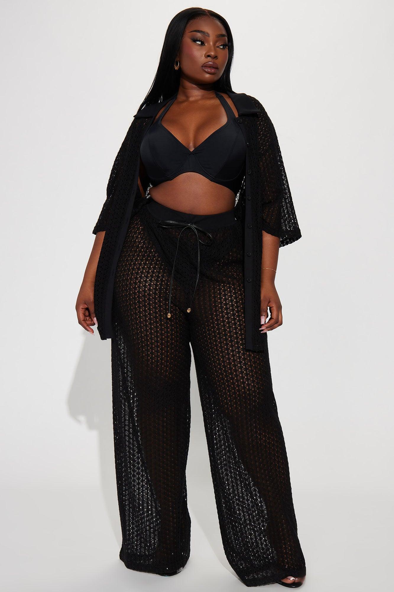Abby Swim Cover Up Pants - Black Product Image