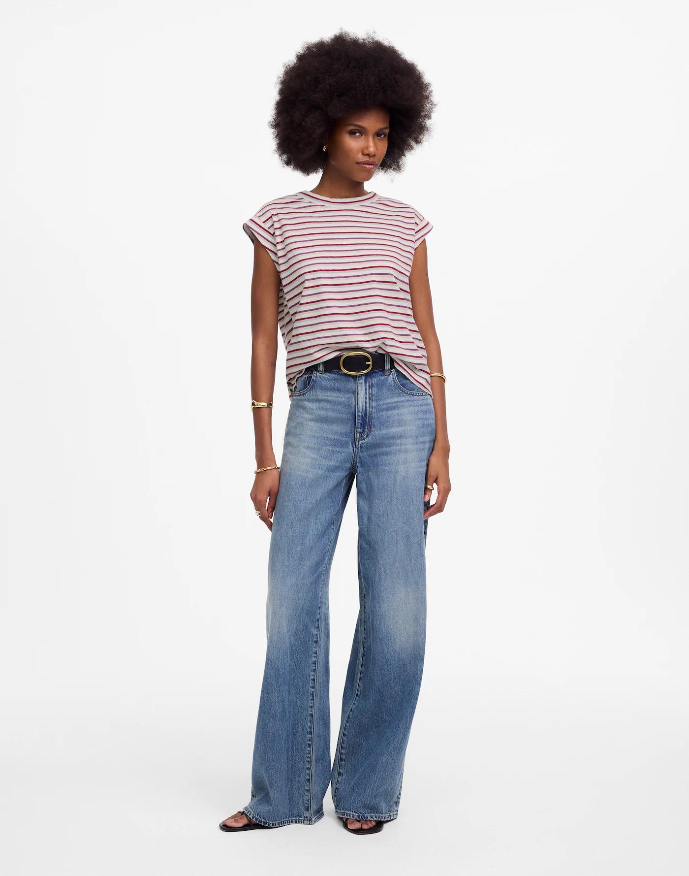 Boxy Muscle Tee in Stripe Product Image