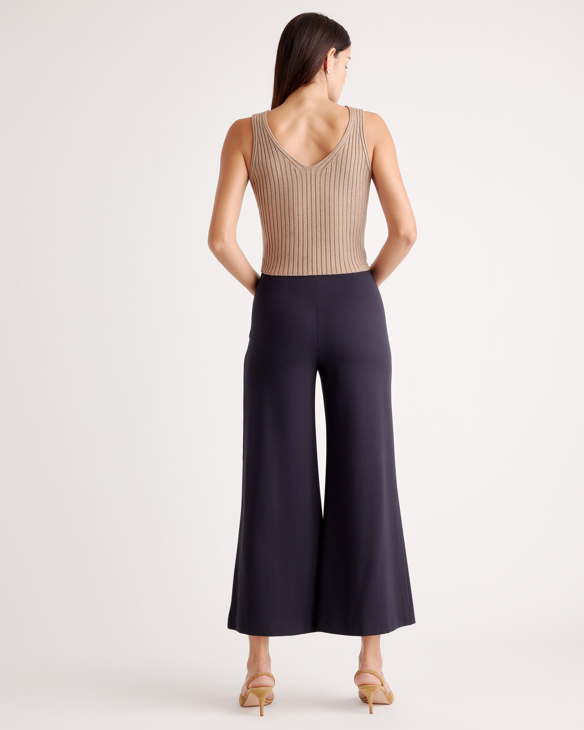 Quince | Women's Ultra-Stretch Ponte Super Wide Leg Ankle Pants Rayon Product Image