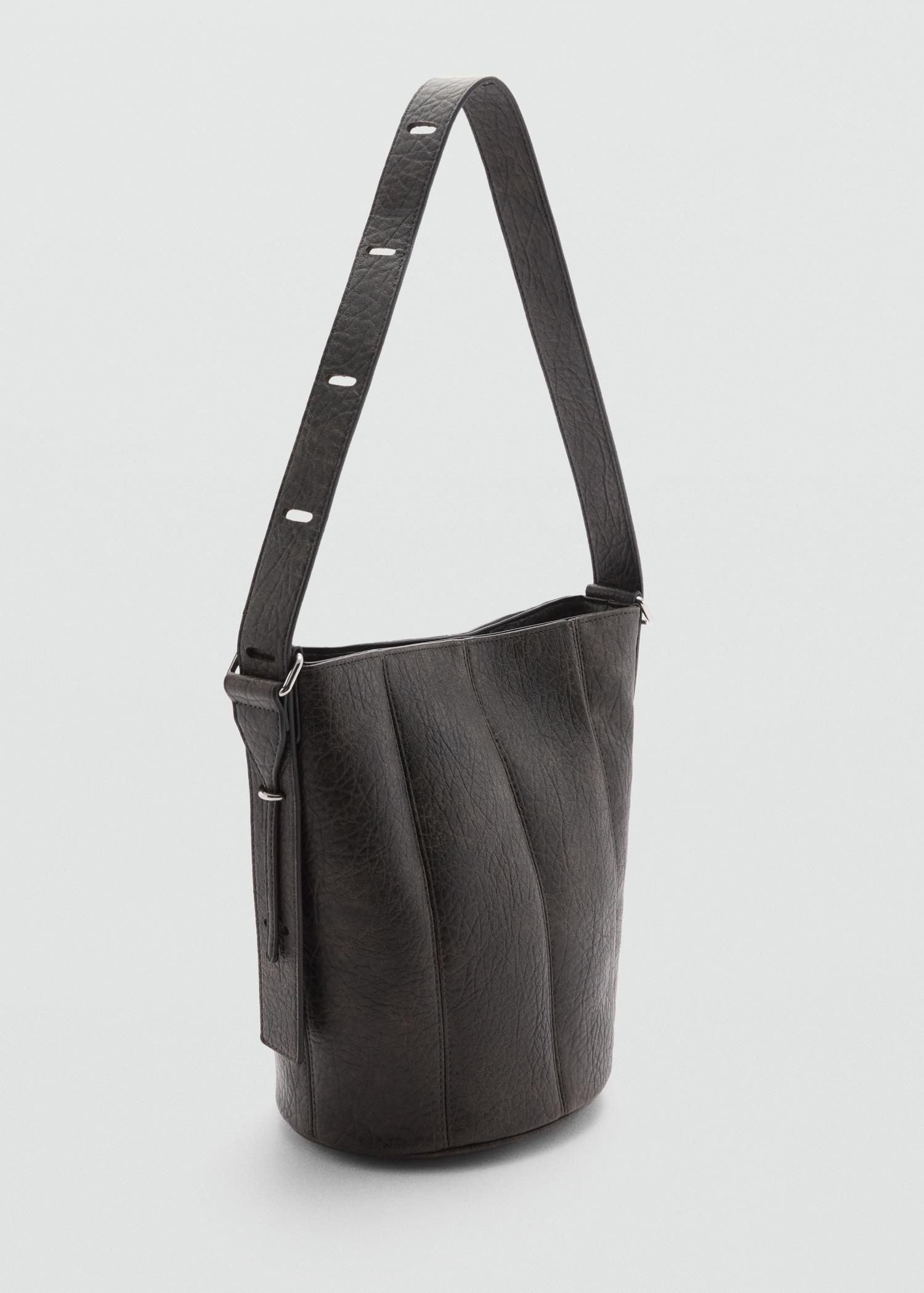 Leather effect bucket bag - Women | MANGO USA Product Image