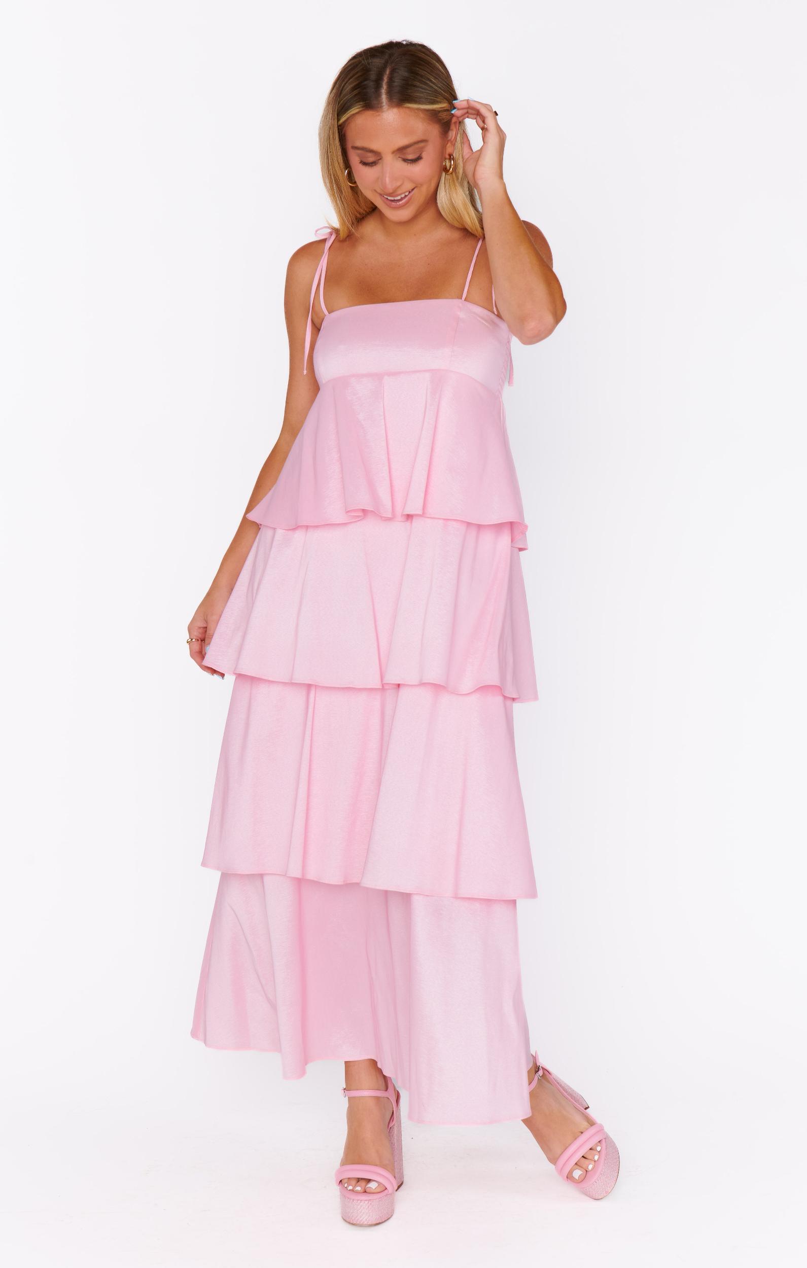 Meet Cute Dress ~ Light Pink Taffeta Product Image