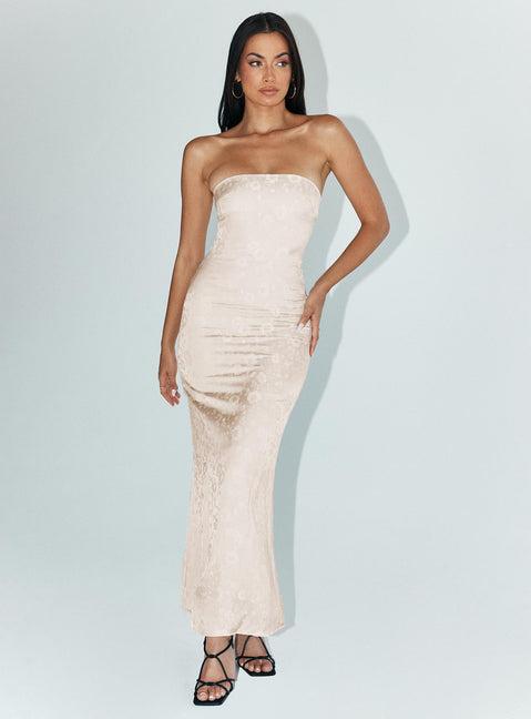 Salvin Strapless Maxi Dress Champagne Product Image