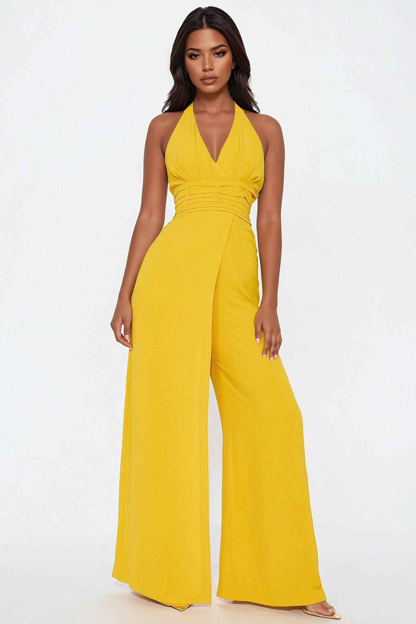 Light Up The Room  Jumpsuit - Mustard Product Image
