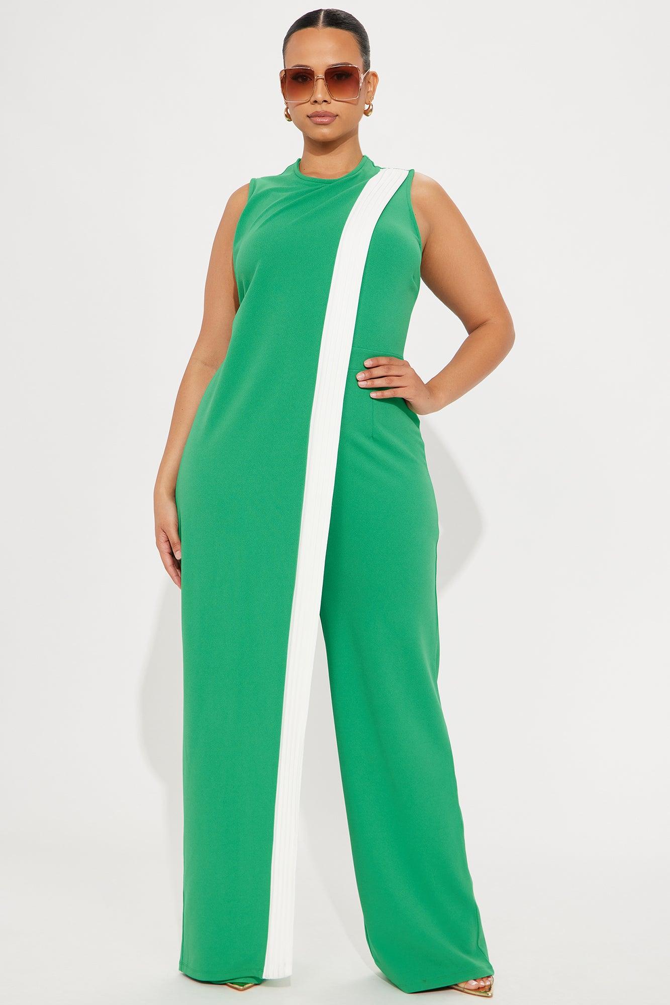 Back In Business Jumpsuit - Kelly Green Product Image