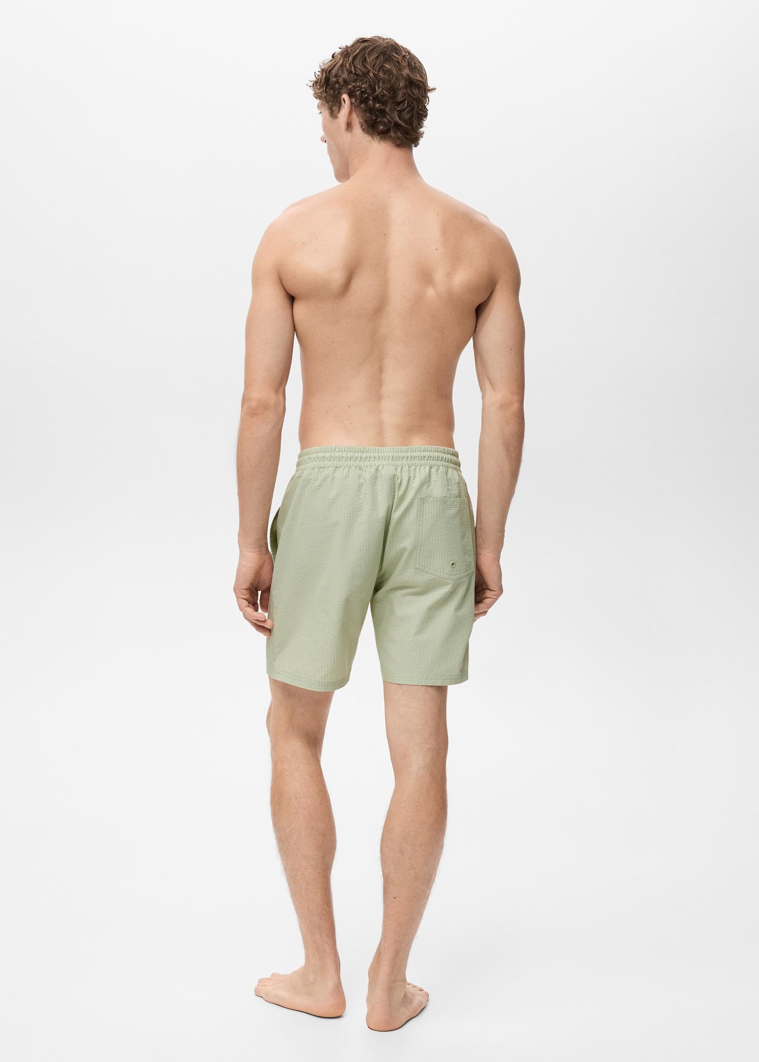 Seersucker swimming trunks - Men | MANGO USA Product Image