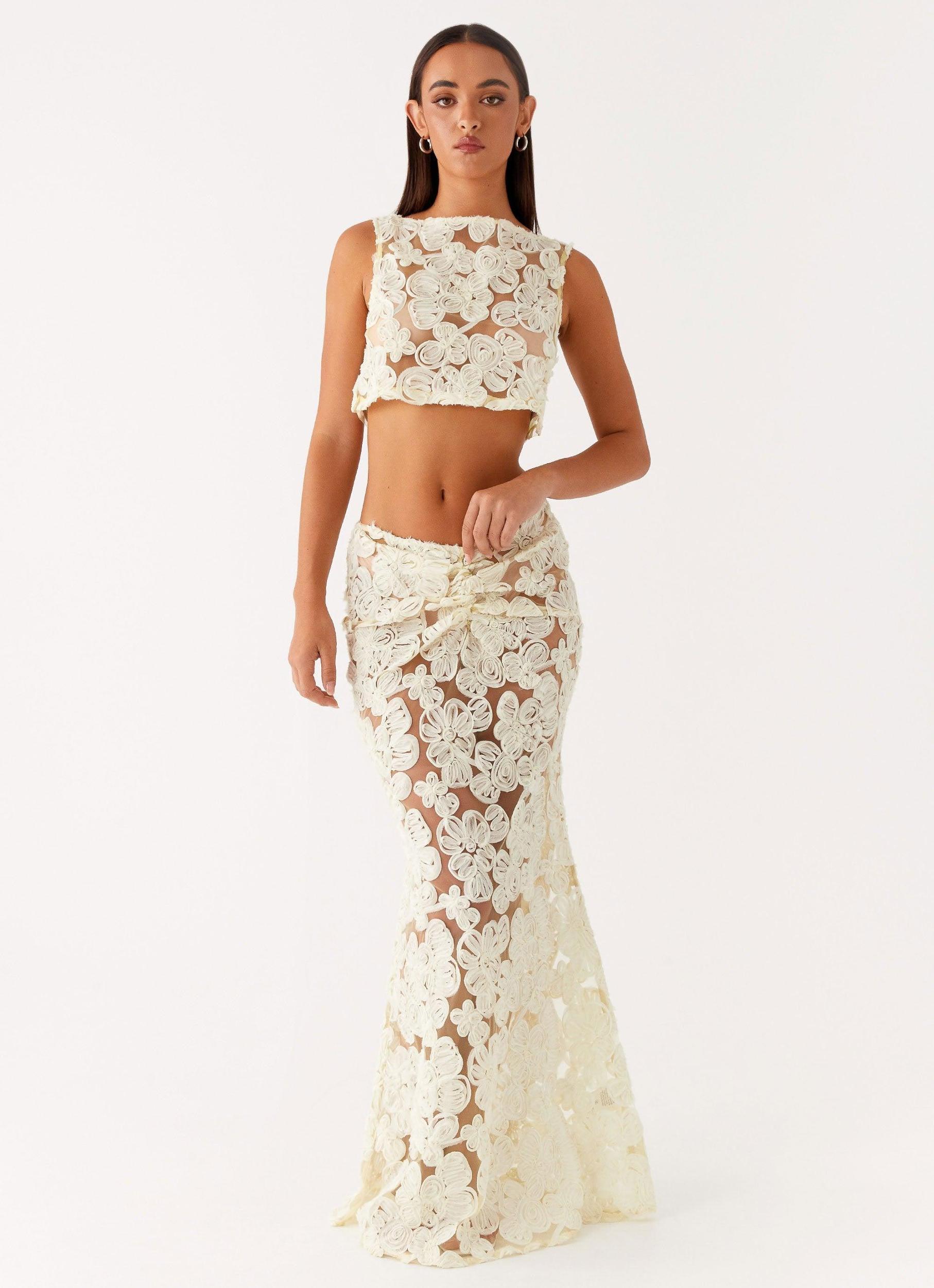 Fiorella Floret Maxi Skirt - Yellow Product Image