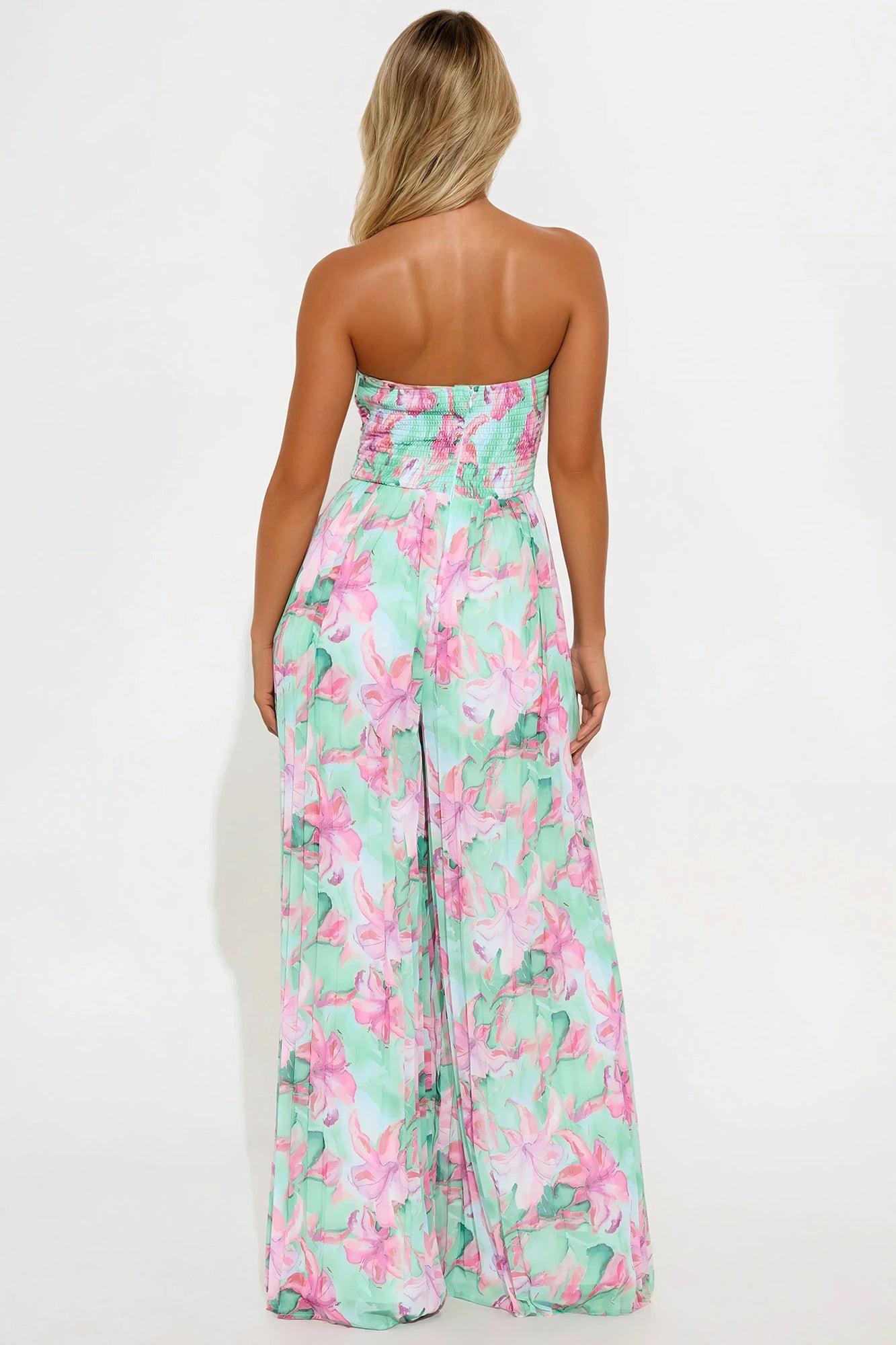 Hibiscus Honey Jumpsuit - Green/combo Product Image