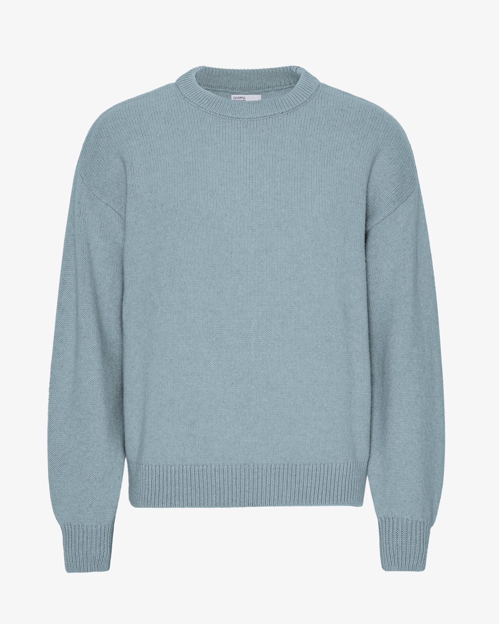 Oversized Merino Wool Crew - Heather Grey Product Image