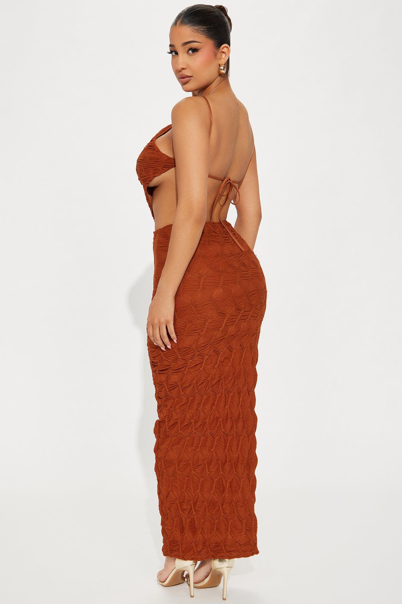 Luna Textured Skirt Set - Mocha Product Image